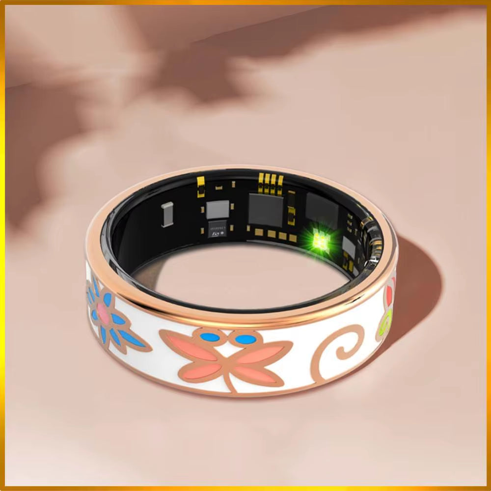 Color Enamels Craftsmanship Smart Ring Health Ring with Heart Rate Blood Oxygen Sleep Monitoring Health Monitor for Women