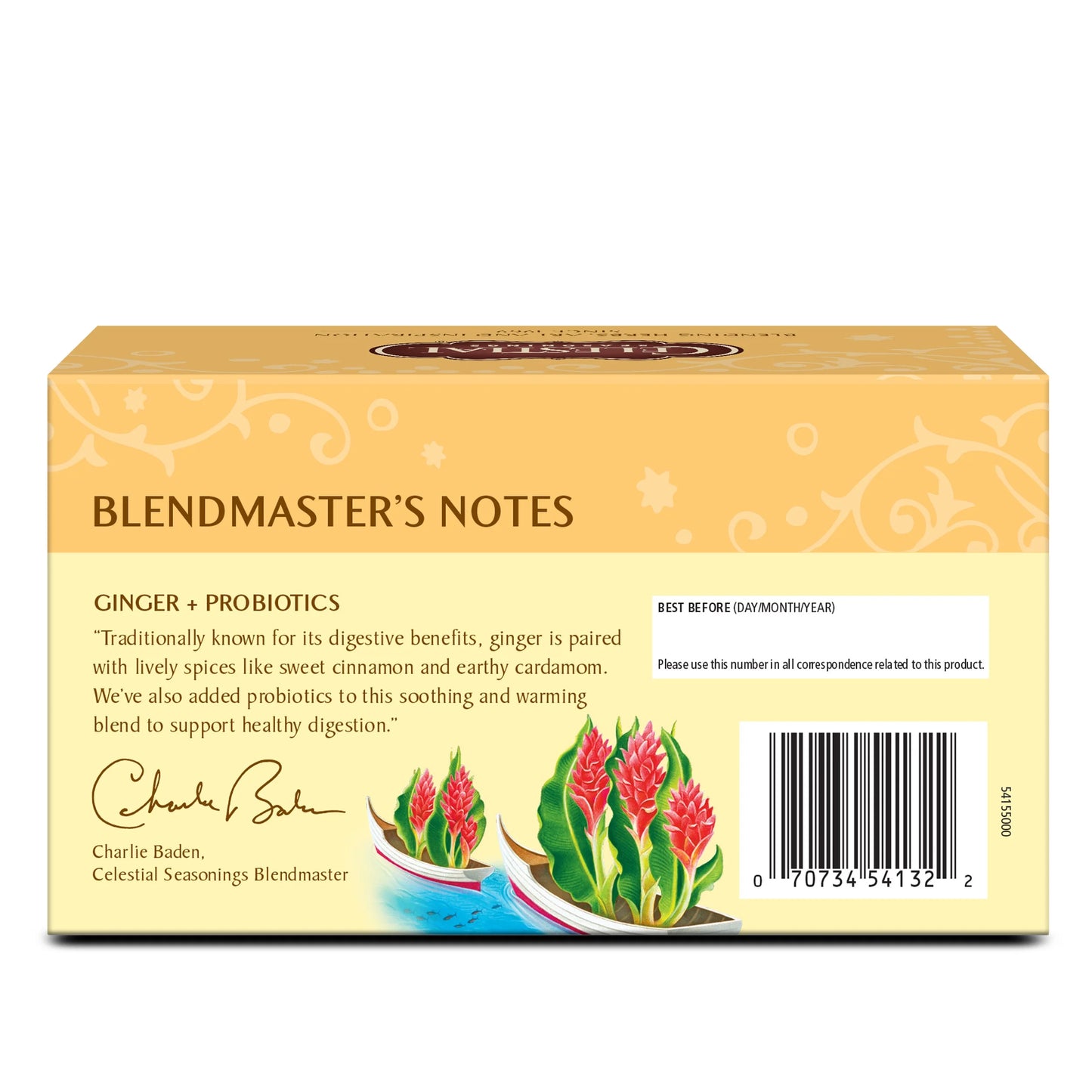 Ginger Probiotics Caffeine-Free Herbal Tea Bags (16 Count)