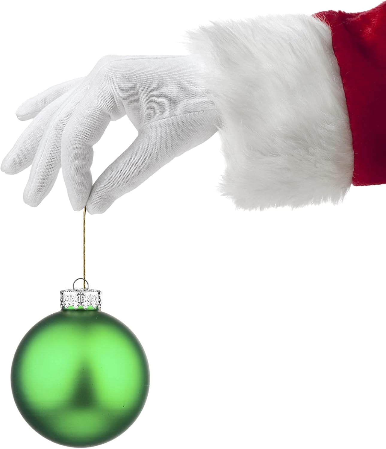 Set of 10 Green 2.64" Glass Christmas Ornaments for Holiday Decor