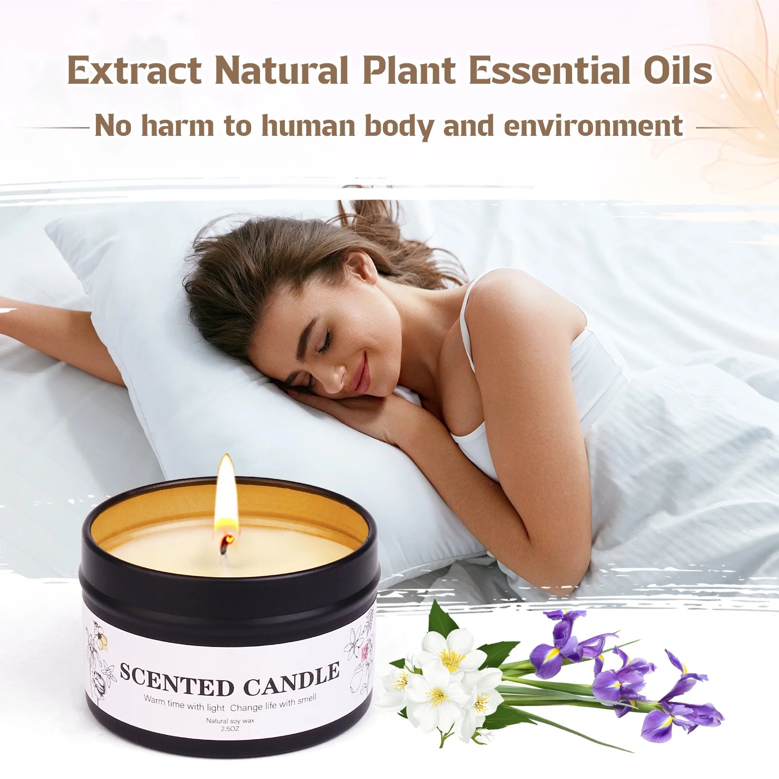 Scented Candles Gift Set 9 Pack Natural Soy Wax Jar Candles for Home Scented