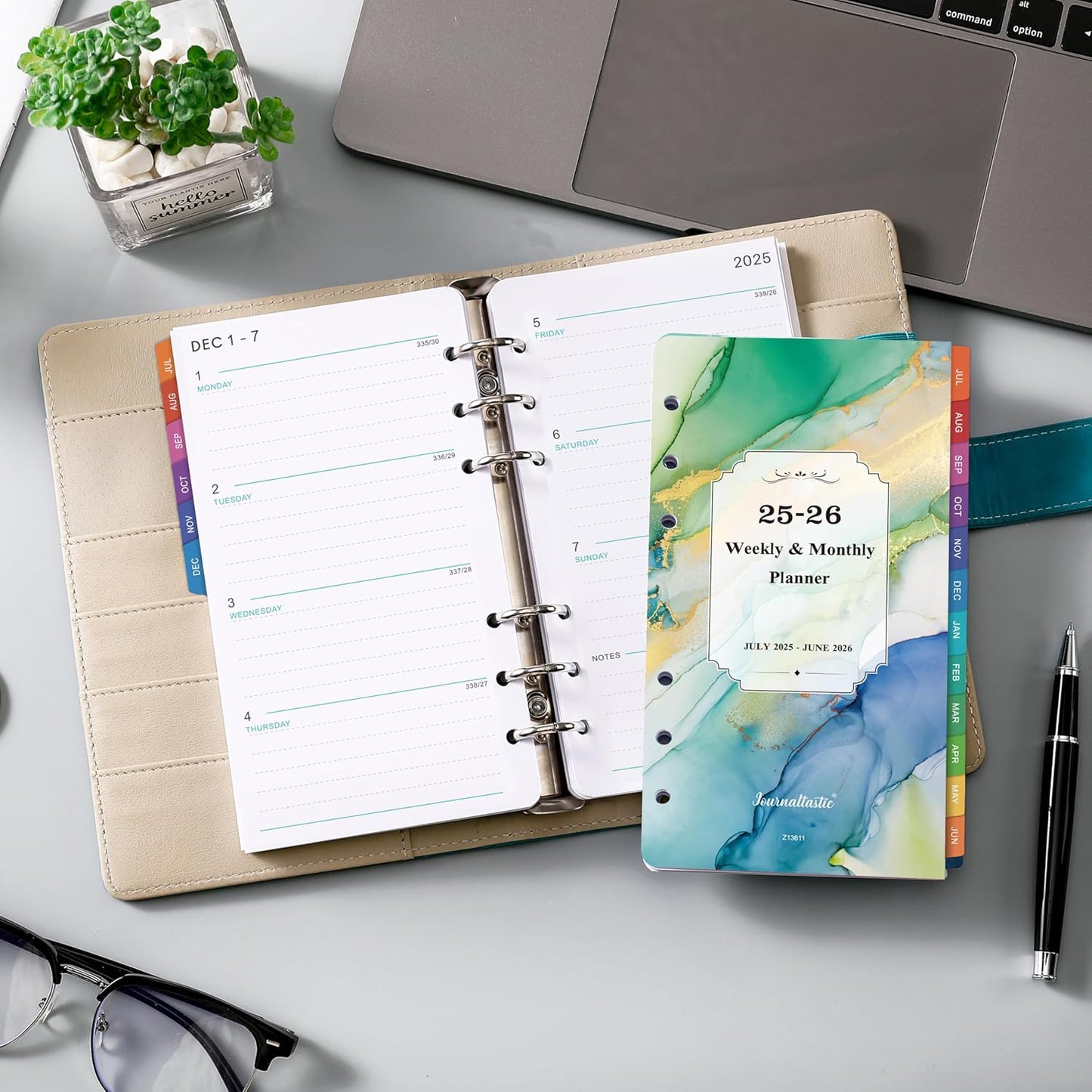 2025-2026 Planner Refills - A6 Weekly and Monthly Inserts, July 2025 - June 2026