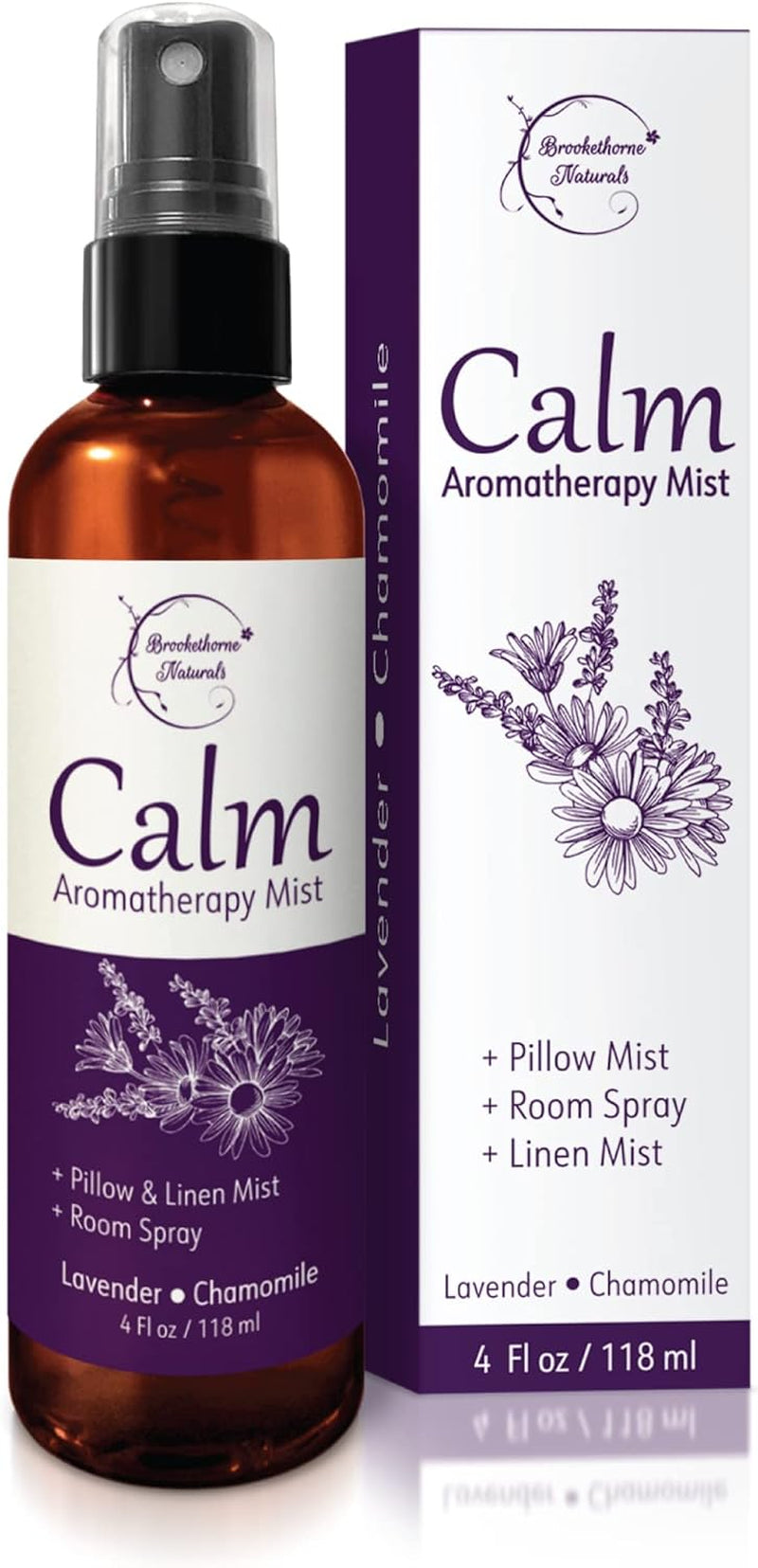 Calm Aromatherapy Mist with Lavender & Chamomile Essential Oil. Natural Sleep & Pillow Spray, Room & Linen Mist. Lavender Spray Air Freshener for Relaxation & Sleep -