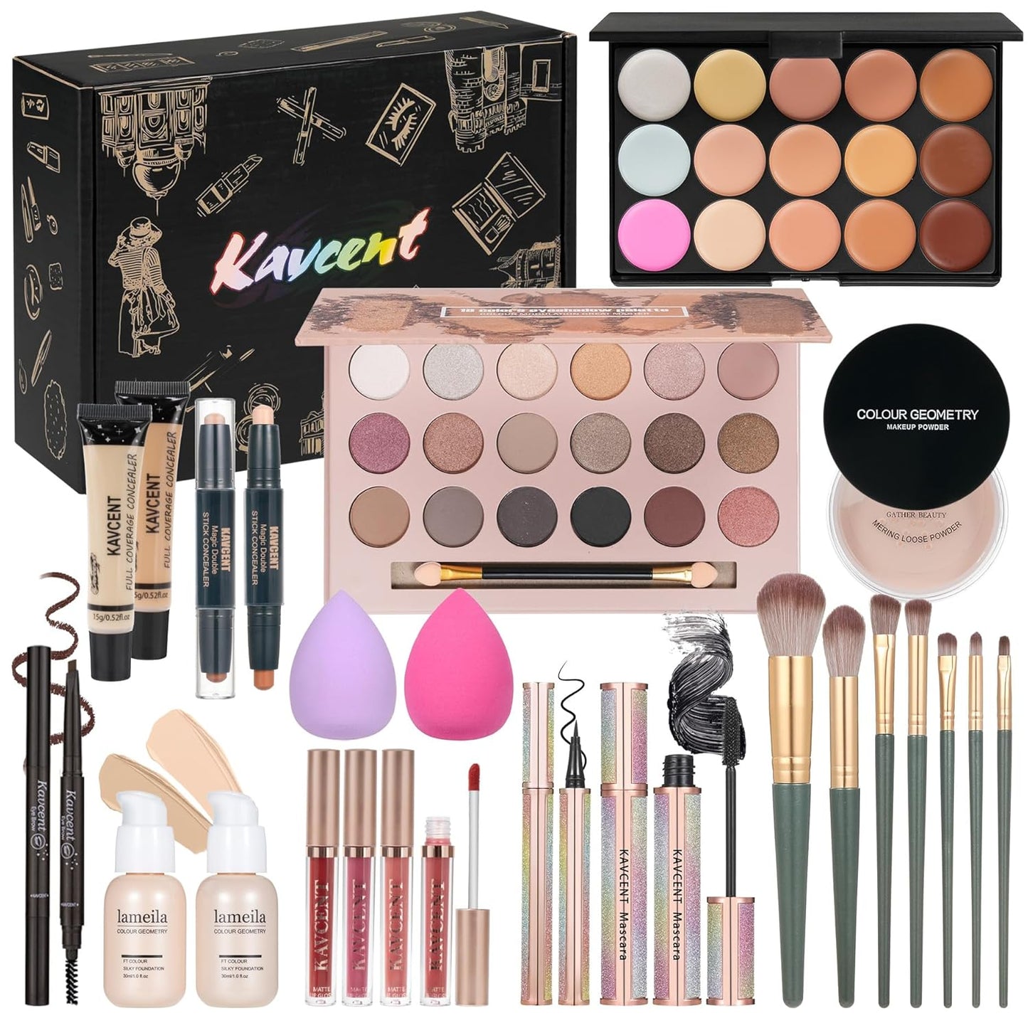 Makeup Kit Makeup Sets for Teens Makeup Kits for Women Teenagers Full Kit Make up Eyeshadow Palette Foundation Concealer Lipgloss Makeup Gift Set for Women Teen Girls