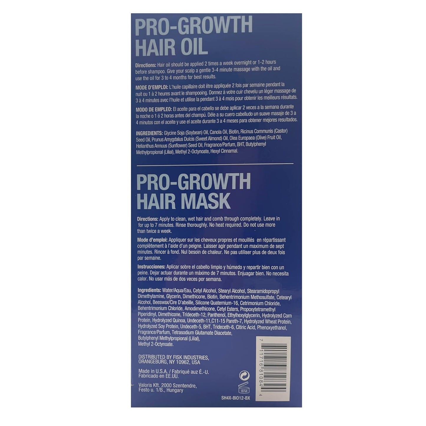 Biotin Pro-Growth 4-PC Hair Care Gift Set - Shampoo (12Oz), Conditioner (12Oz), Hair Oil (7Oz), and Hair Mask (12Oz)