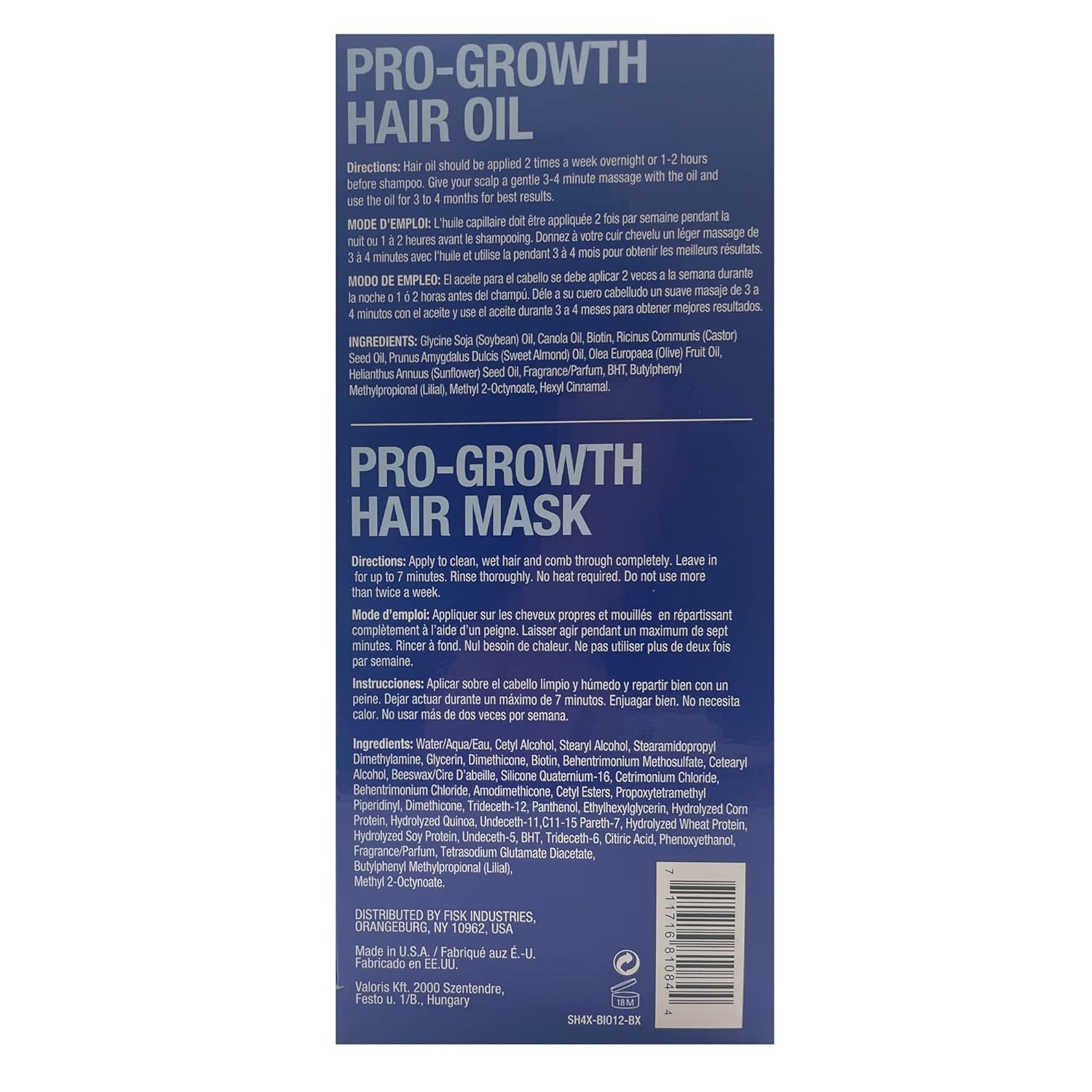 Biotin Pro-Growth 4-PC Hair Care Gift Set - Shampoo (12Oz), Conditioner (12Oz), Hair Oil (7Oz), and Hair Mask (12Oz)