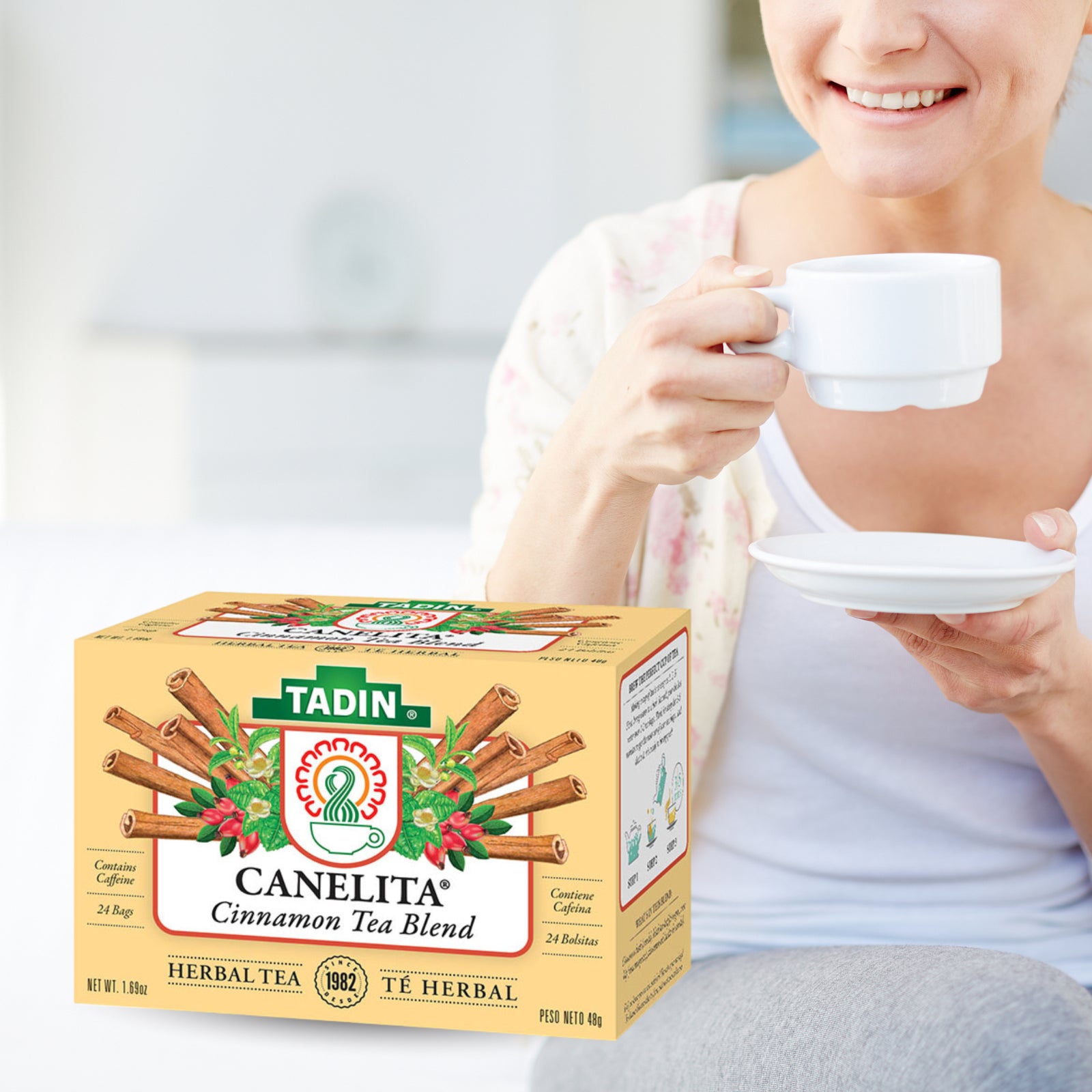 Tadin Canelita Cinnamon Herbal Tea, 24 Bags 1.69 Fl Oz – Warm & Spiced
