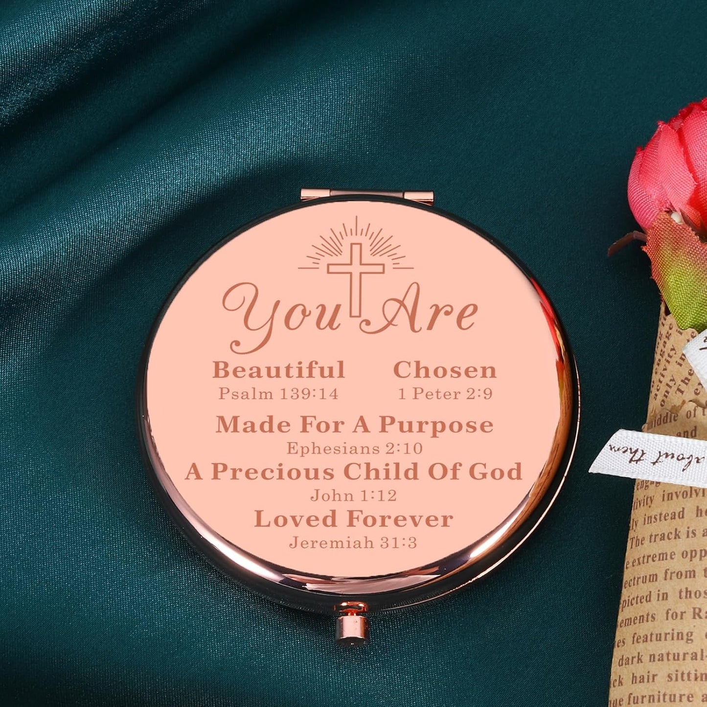 Christian Gifts for Women Makeup Gift Religious Gifts for Women Daughter Baptism Confirmation First Communion Adults Christmas Stocking Stuffers Easter Basket Stuffers for Teens Girls Compact Mirror