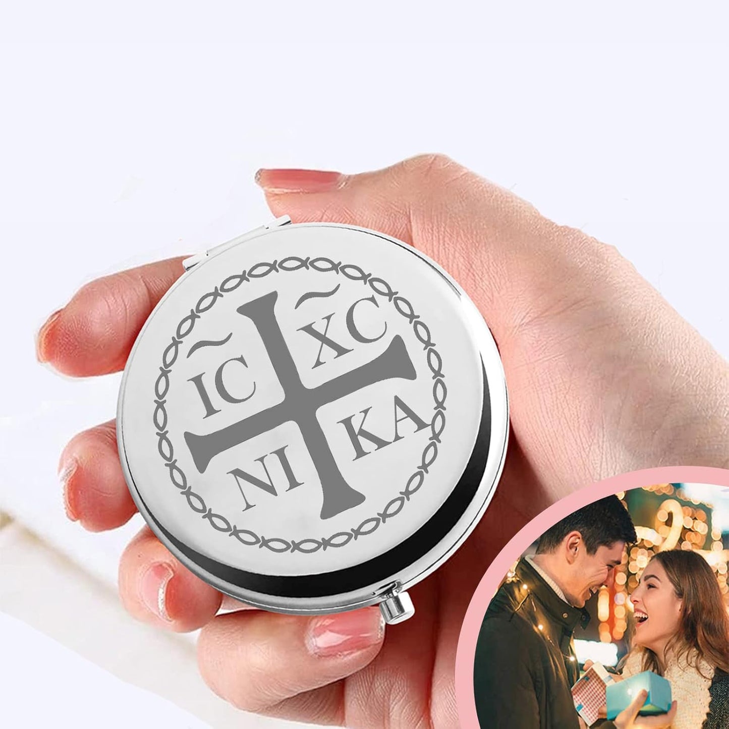 Christian Eastern Orthodox Gift Christian Gifts for Women Compact Mirror Folding Makeup Mirror Easter Birthday Gifts (Orthodox-M)