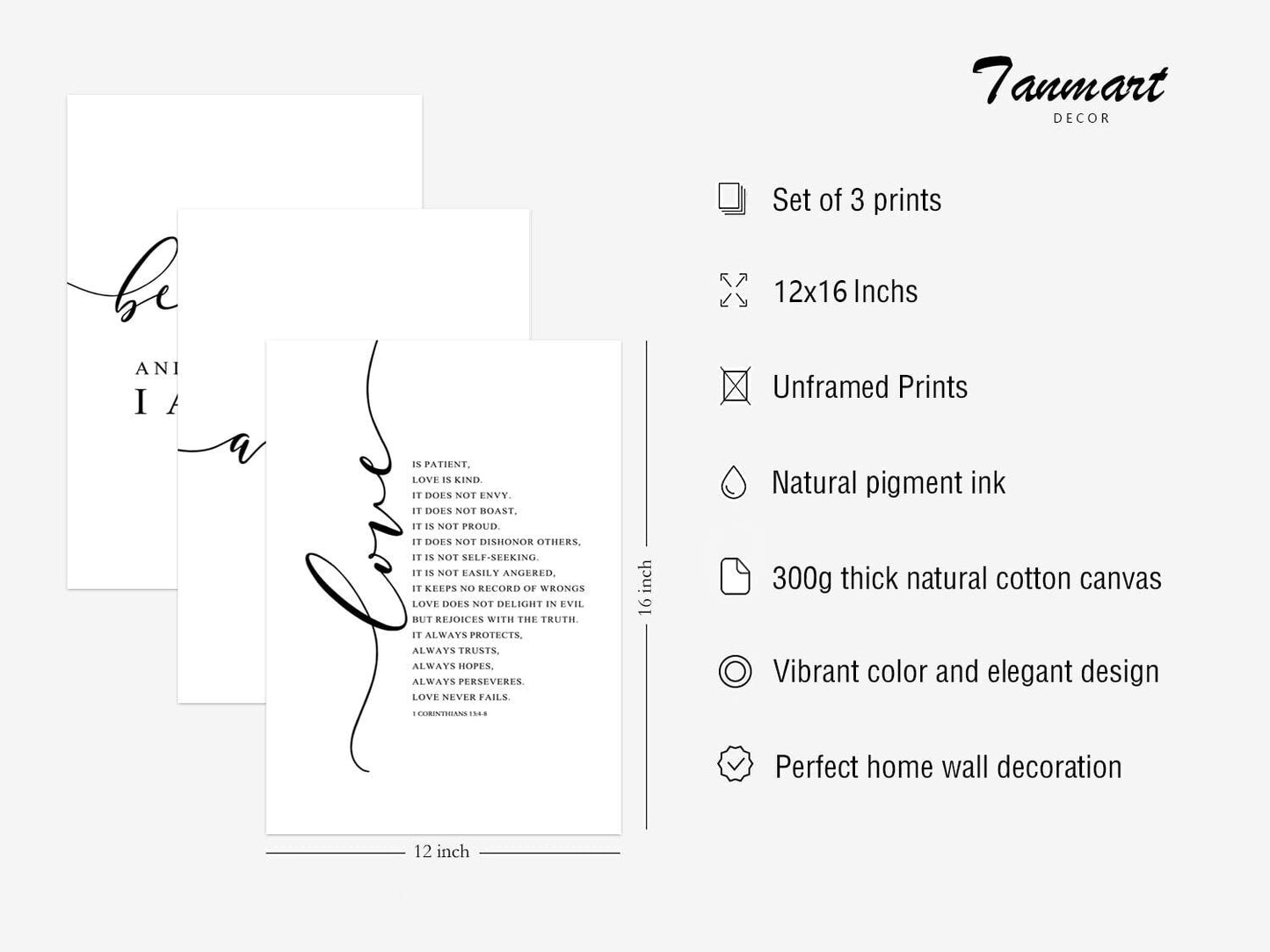 Bible Verse Wall Art Decor Scripture Canvas Wall Art Christian Wall Art Inspirat