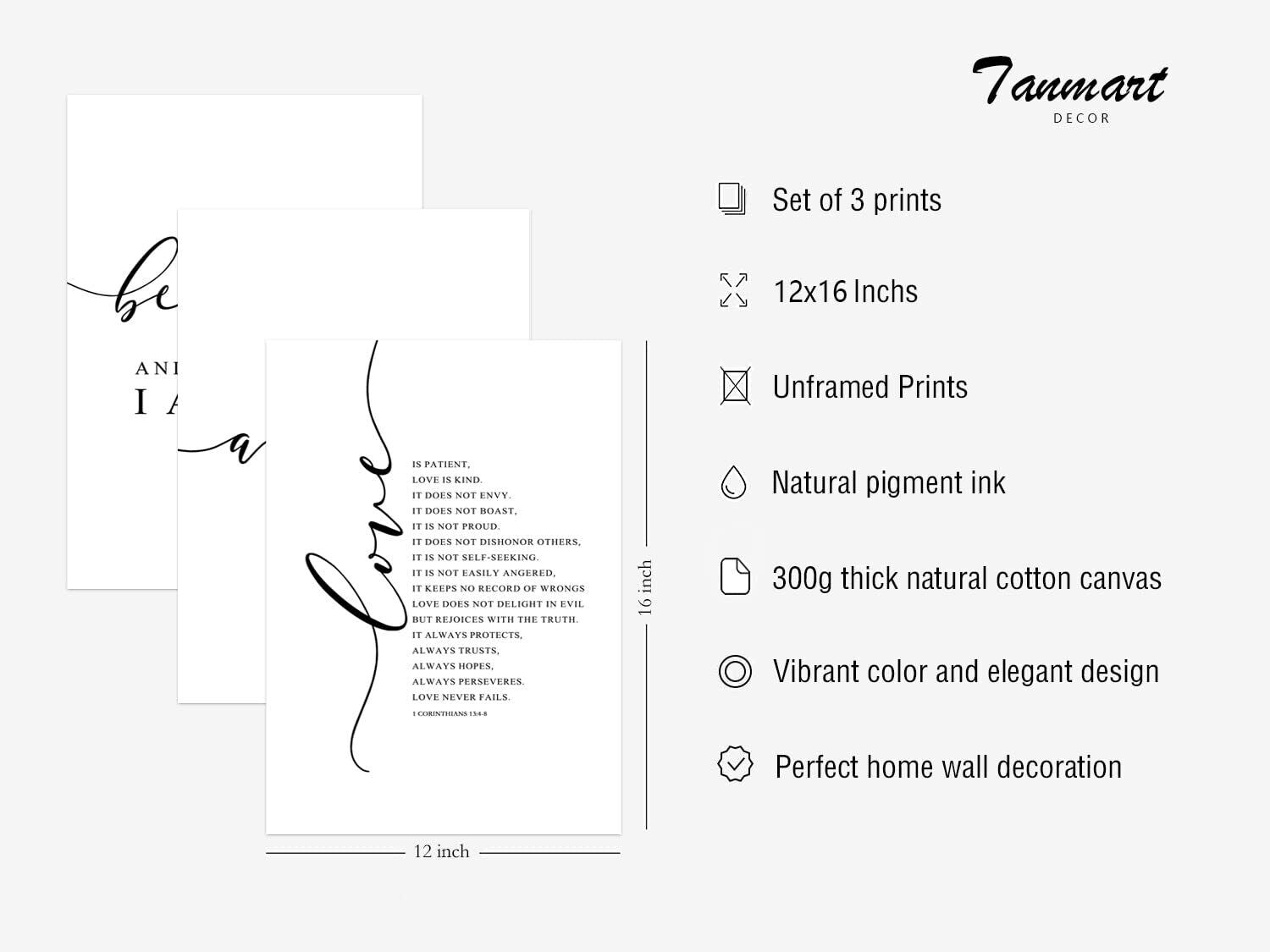 Bible Verse Wall Art Decor Scripture Canvas Wall Art Christian Wall Art Inspirat