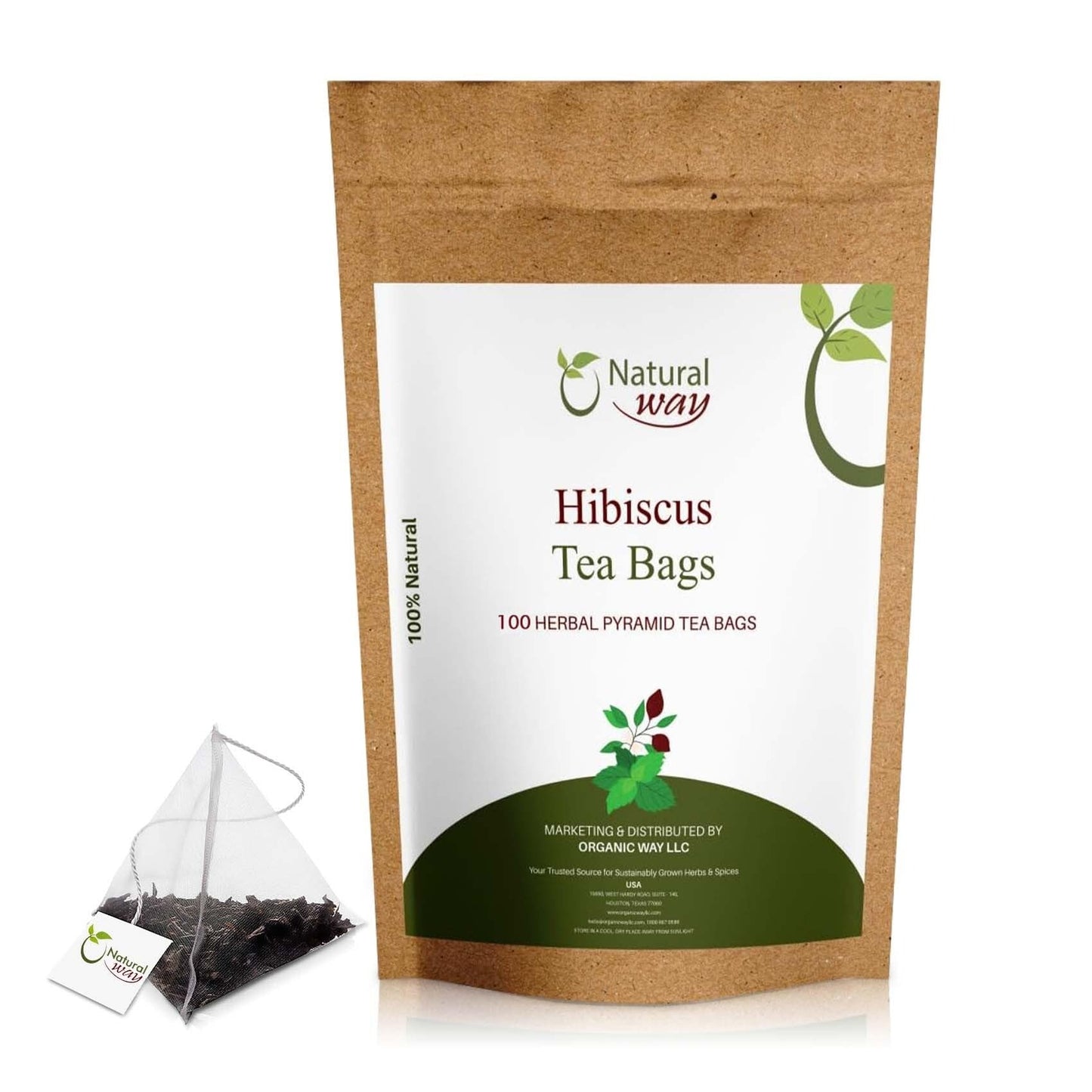 Hibiscus Tea Bags | Pyramid Herbal Tea Bags, 9 Oz (Pack of 100)