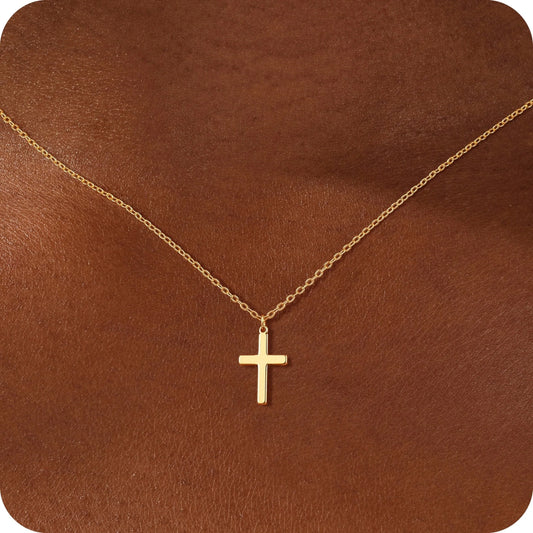 Cross Pendant Neckalce for Women 14K Gold/Silver Plated Crucifix Faith Necklaces Delicate Minimalist Jewelry Gift