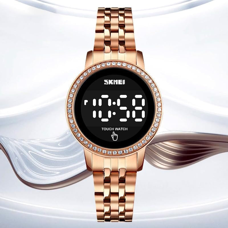 Top Brand Electronic Luxury Womens Watch LED Touch Screen Ladies Digital Watches Business Watch for Women Quart Waterproof Elegant Female Wristwatch