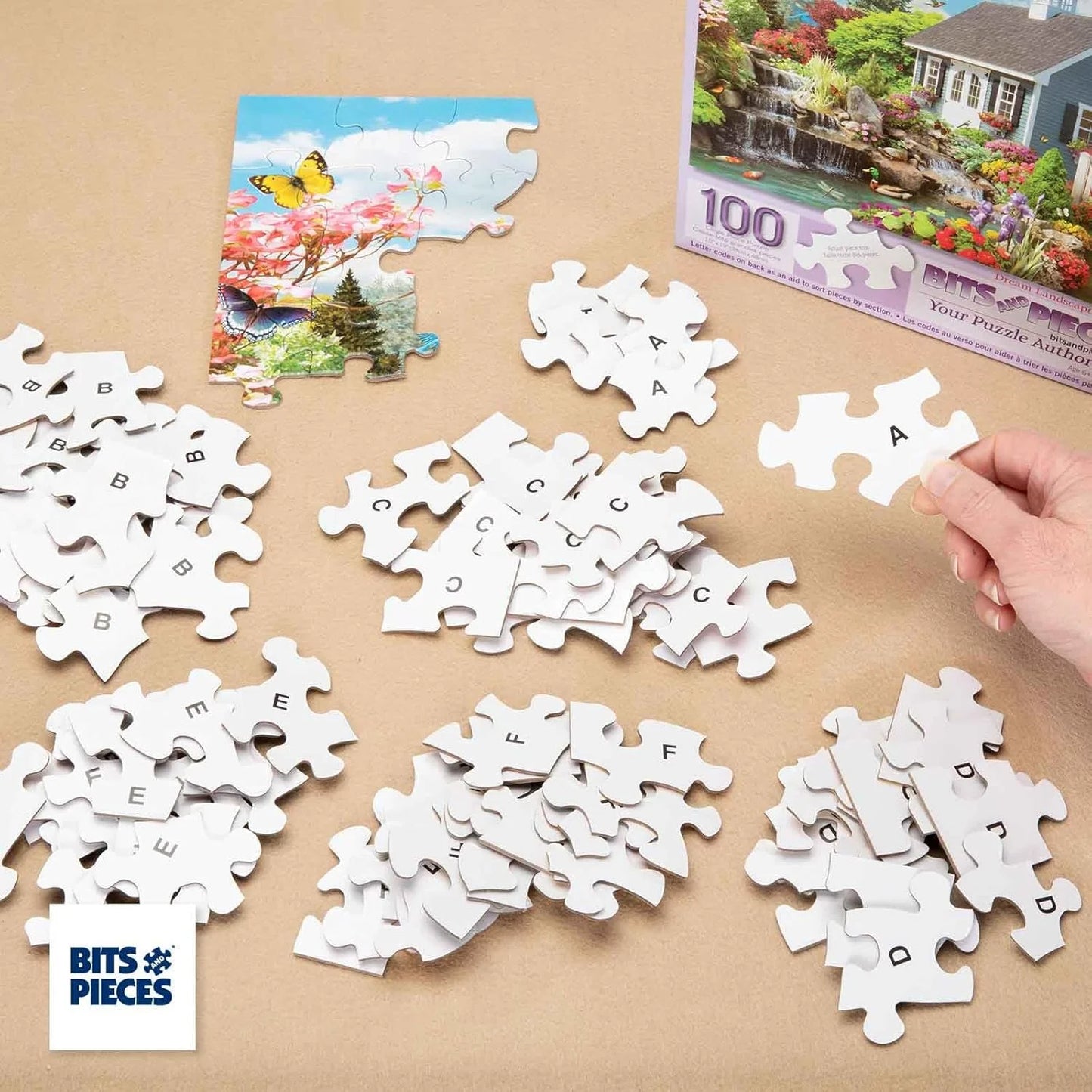 100 Piece Jigsaw Puzzle for Adults “Cabin on the Lake” Large Pieces 15"X19"