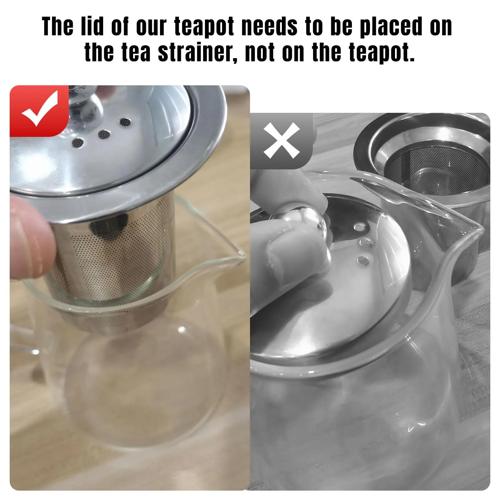 32Oz/ 950ML Borosilicate Glass Stovetop Teapot with Removable 18/8 Stainless Steel Inf for Blooming & Loose Leaf Tea, Camping & Travel