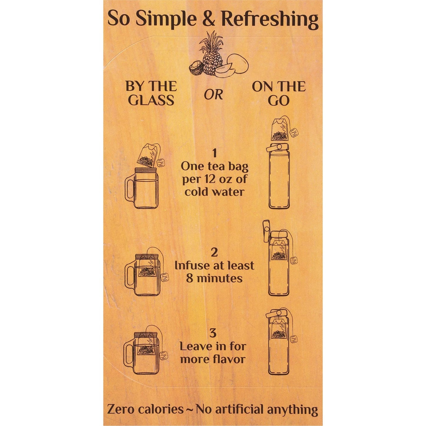 Bigelow Pineapple Coconut Mango Herbal Cold Water Infusion Tea 6 Pack 108 Bags