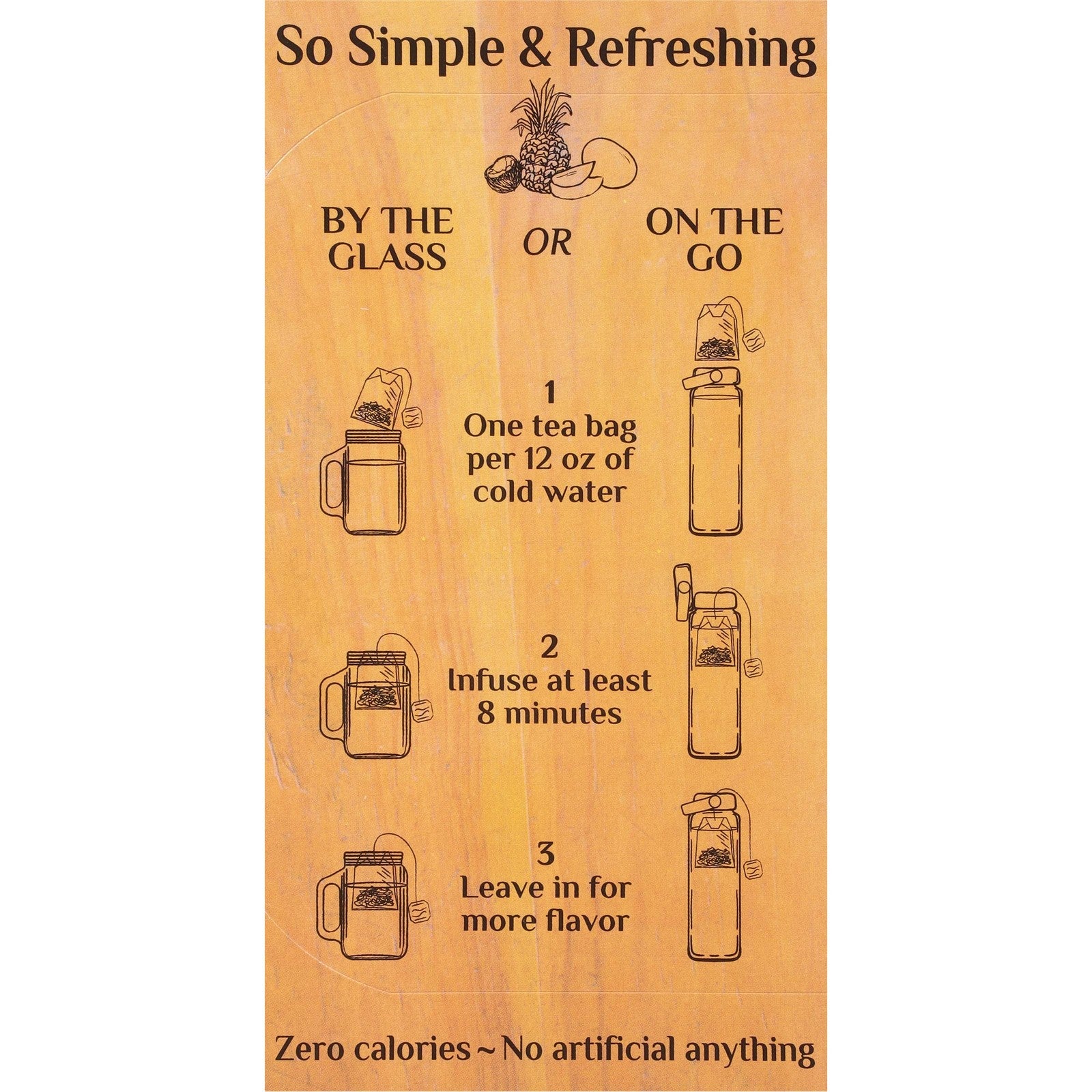 Bigelow Pineapple Coconut Mango Herbal Cold Water Infusion Tea 6 Pack 108 Bags