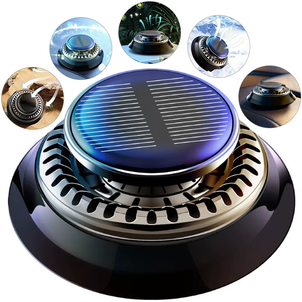Solar Creative Perfume Ornament Long Lasting Rotating Car Aromatherapy Car Fragrance Diffuser Deodorizing Automobiles Parts