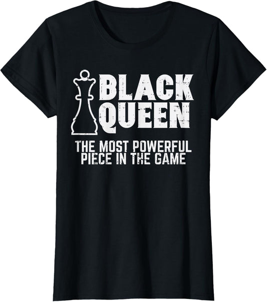 Black Queen Most Powerful Chess African American Women Gift T-Shirt