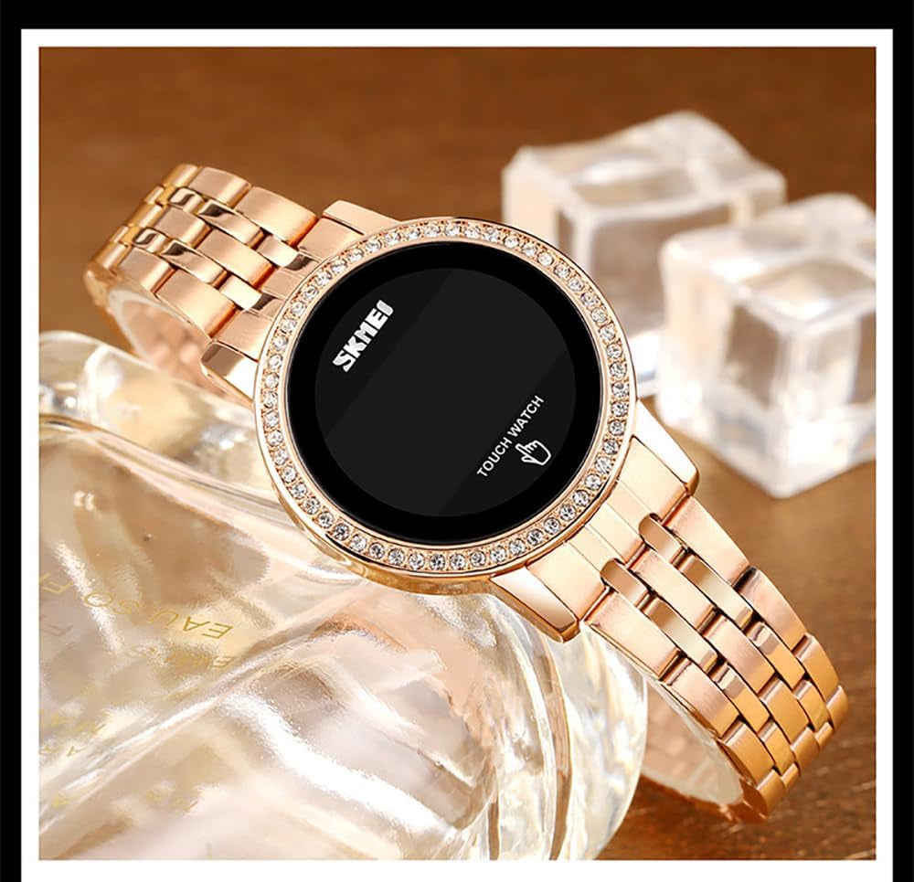 Top Brand Electronic Luxury Womens Watch LED Touch Screen Ladies Digital Watches Business Watch for Women Quart Waterproof Elegant Female Wristwatch
