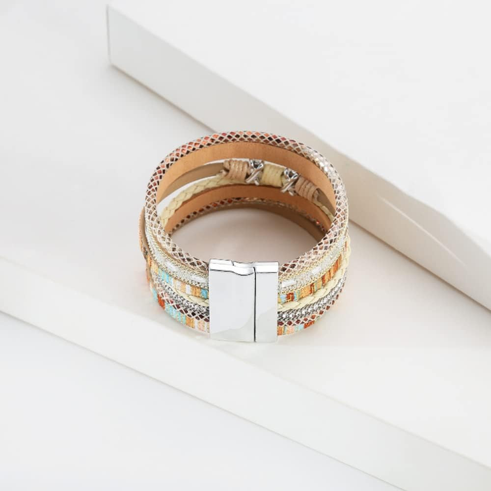 Leather Multilayer Bracelet Ladies Bracelet Women Closure
