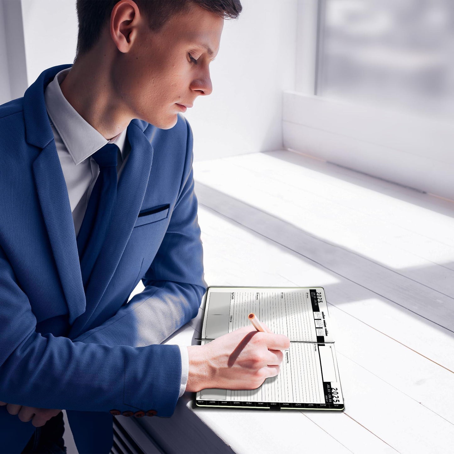 2025 2026 HARDCOVER Leather Planner Weekly & Monthly 6.5 * 8.5 Inches Academic Planner Business Personal or Student Pen Holder Thick Paper July 2025 June 2026 (Dark Green)