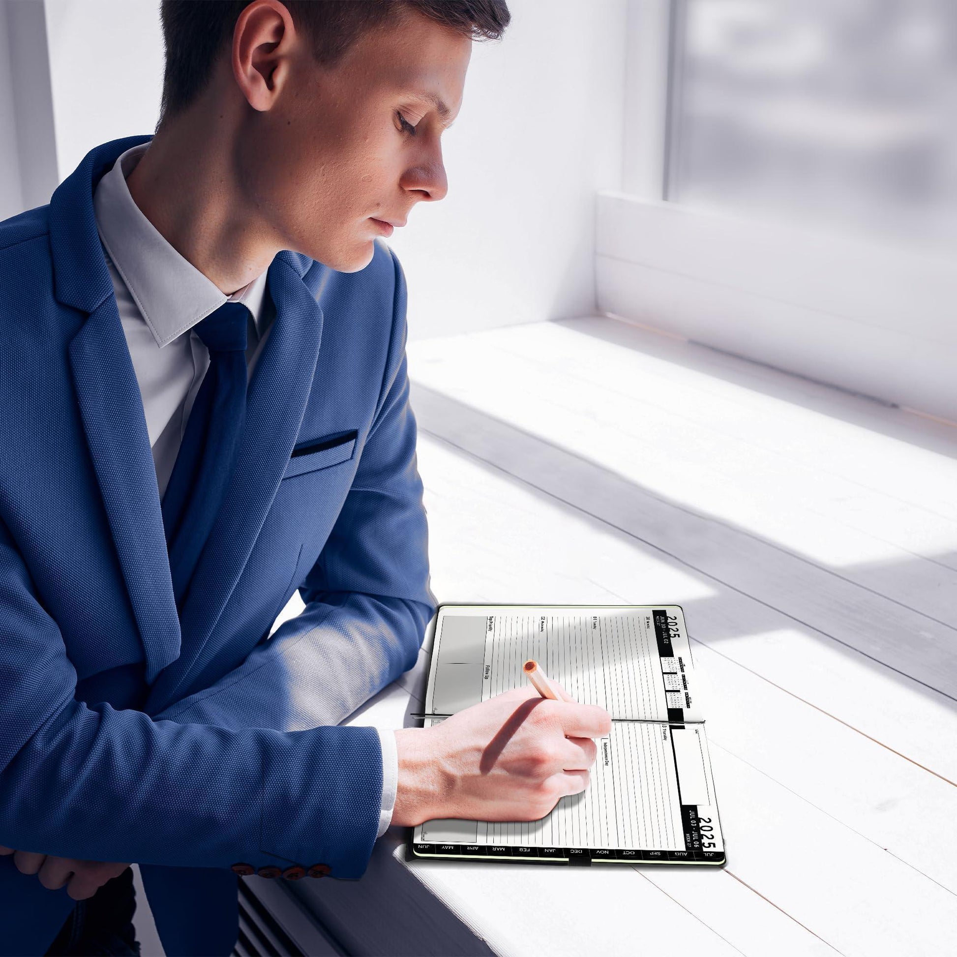 2025 2026 HARDCOVER Leather Planner Weekly & Monthly 6.5 * 8.5 Inches Academic Planner Business Personal or Student Pen Holder Thick Paper July 2025 June 2026 (Dark Green)