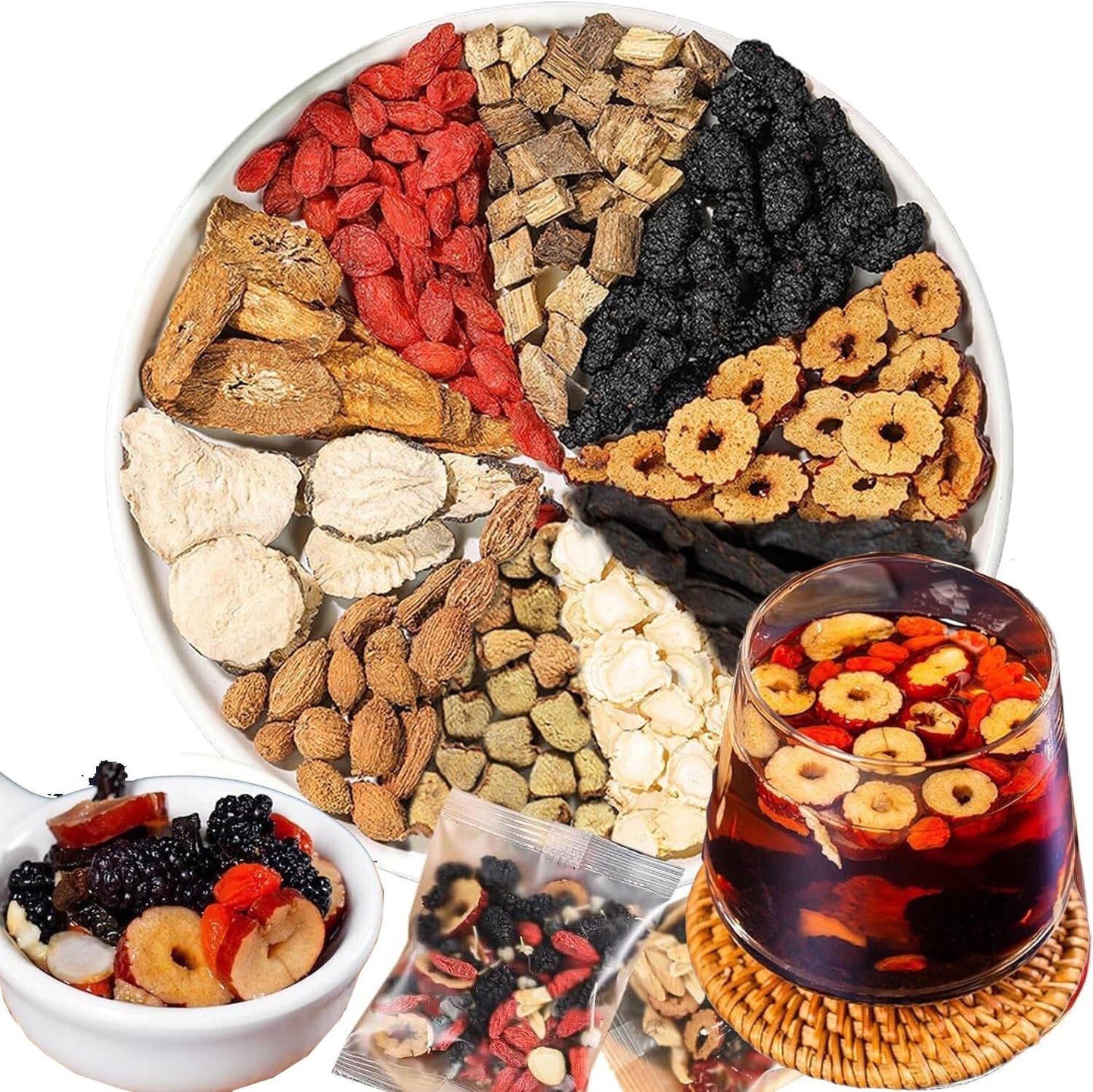 5Box Kidney Tea Formula Ginseng Six Treasure Tea, Kidney Tea Chinese Herbal Tea