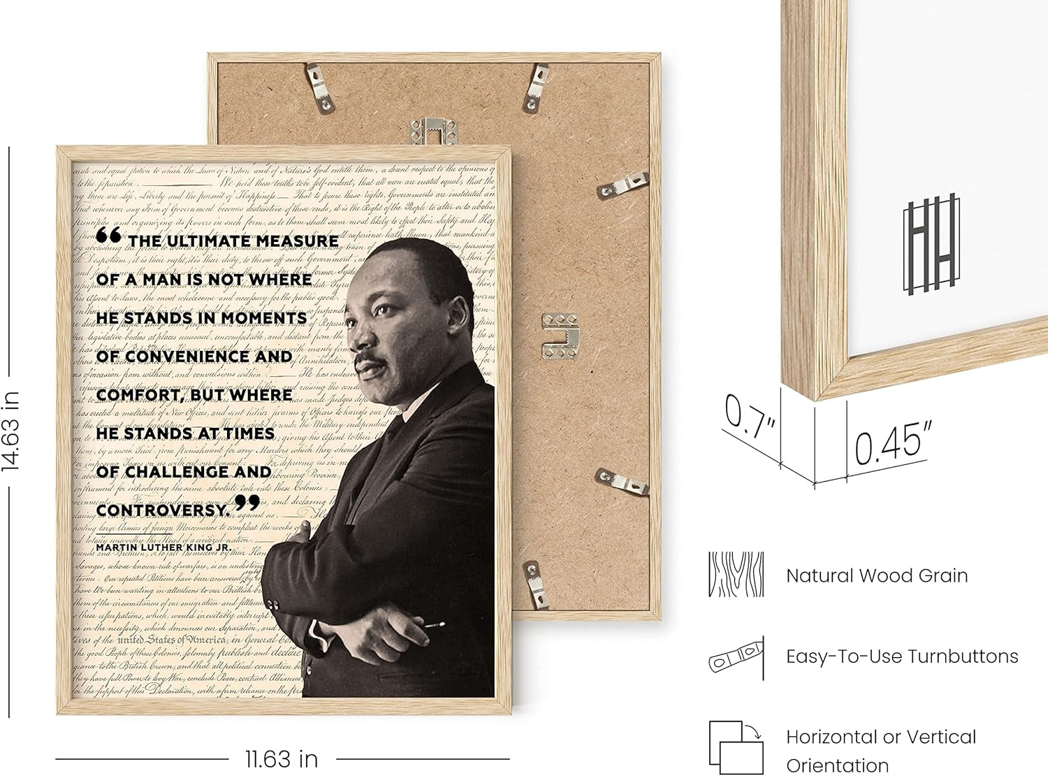 Black History Posters for Classroom - African American Art, Black History Month Decorations & African American Posters for Classroom, Quotes (Beige Frame, 11X14)