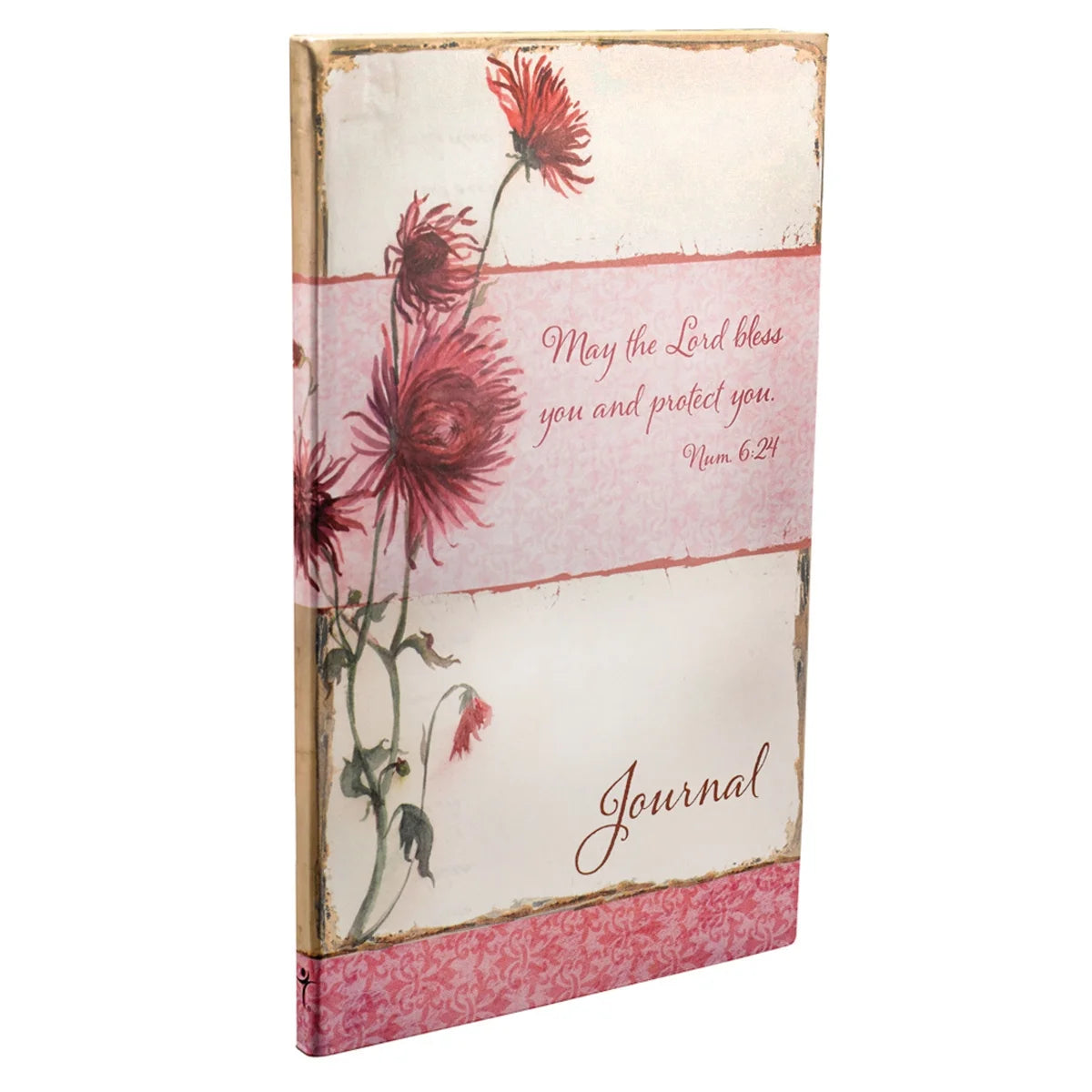 Scripture Journal May the Lord Bless You Numbers 6:24 Bible Verse Pink Floral Inspirational Notebook,128 Ruled Pages Flexcover 5.5” X 8.5”