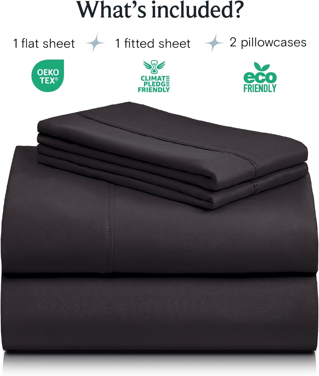 6 PC Queen Sheet Set, Breathable Luxury Bed Sheets, Deep Pockets 18" Wrinkle Free Cooling Sheets Machine Washable Hotel Bedding Silky Soft - Black Queen