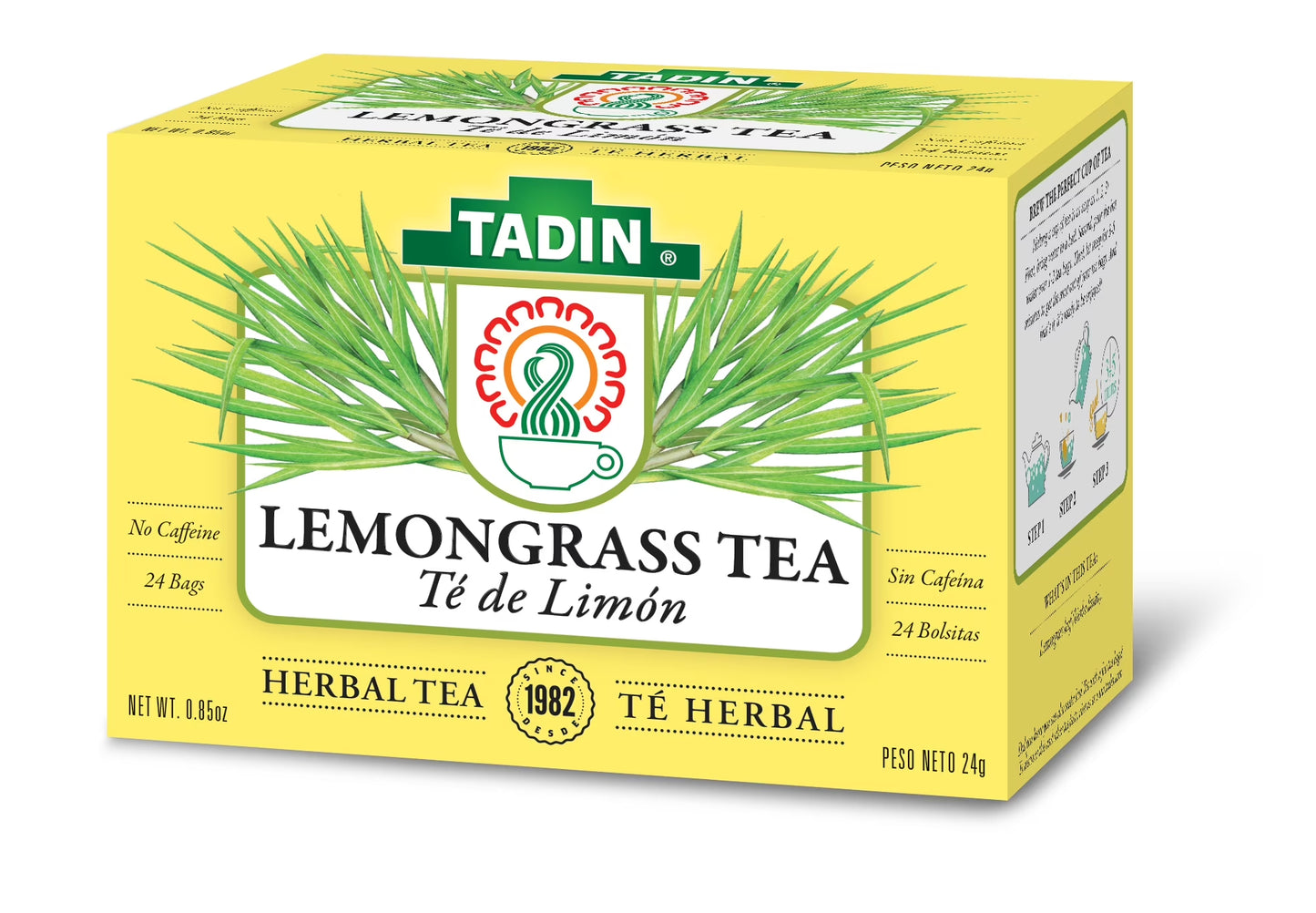 Lemongrass Tea, Herbal Tea, Caffeine-Free Tea, Herbal Teabags, 24 Count, Pack of 1