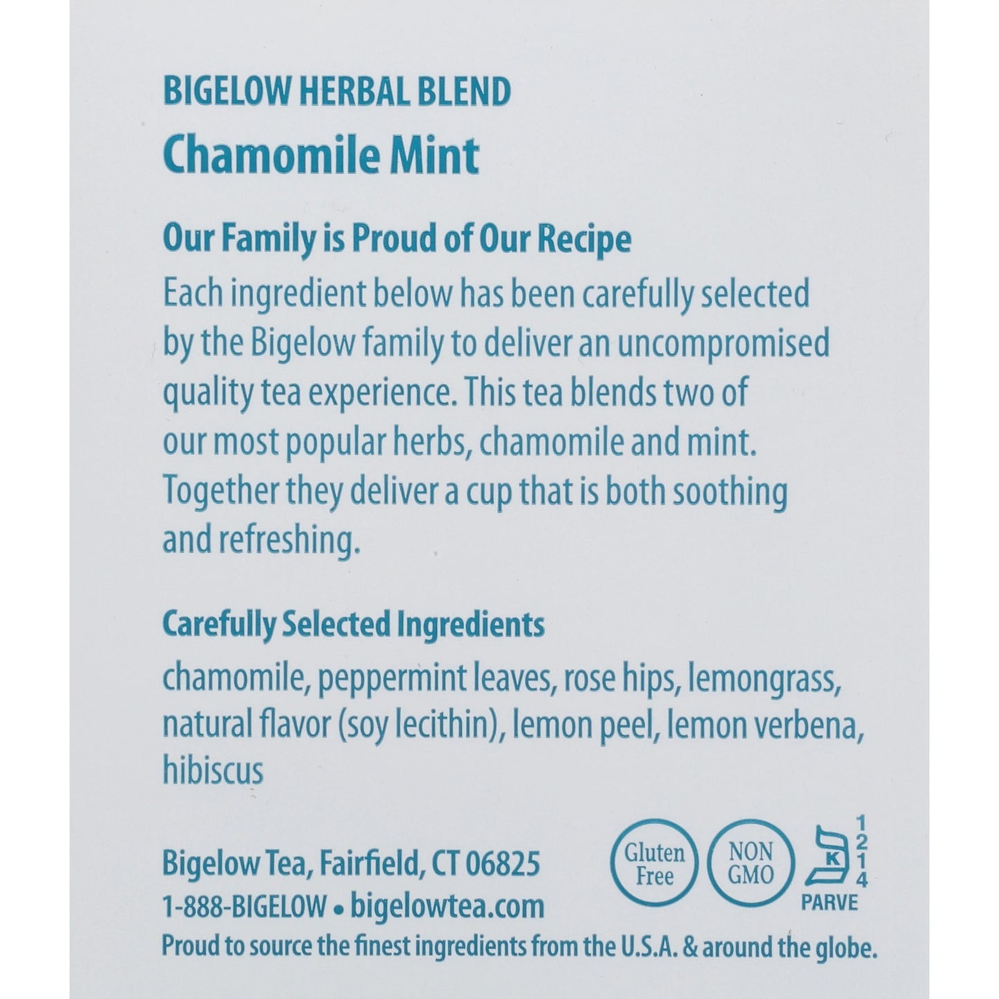 Bigelow Chamomile Mint, Caffeine Free, Herbal Tea Bags, 20 Count