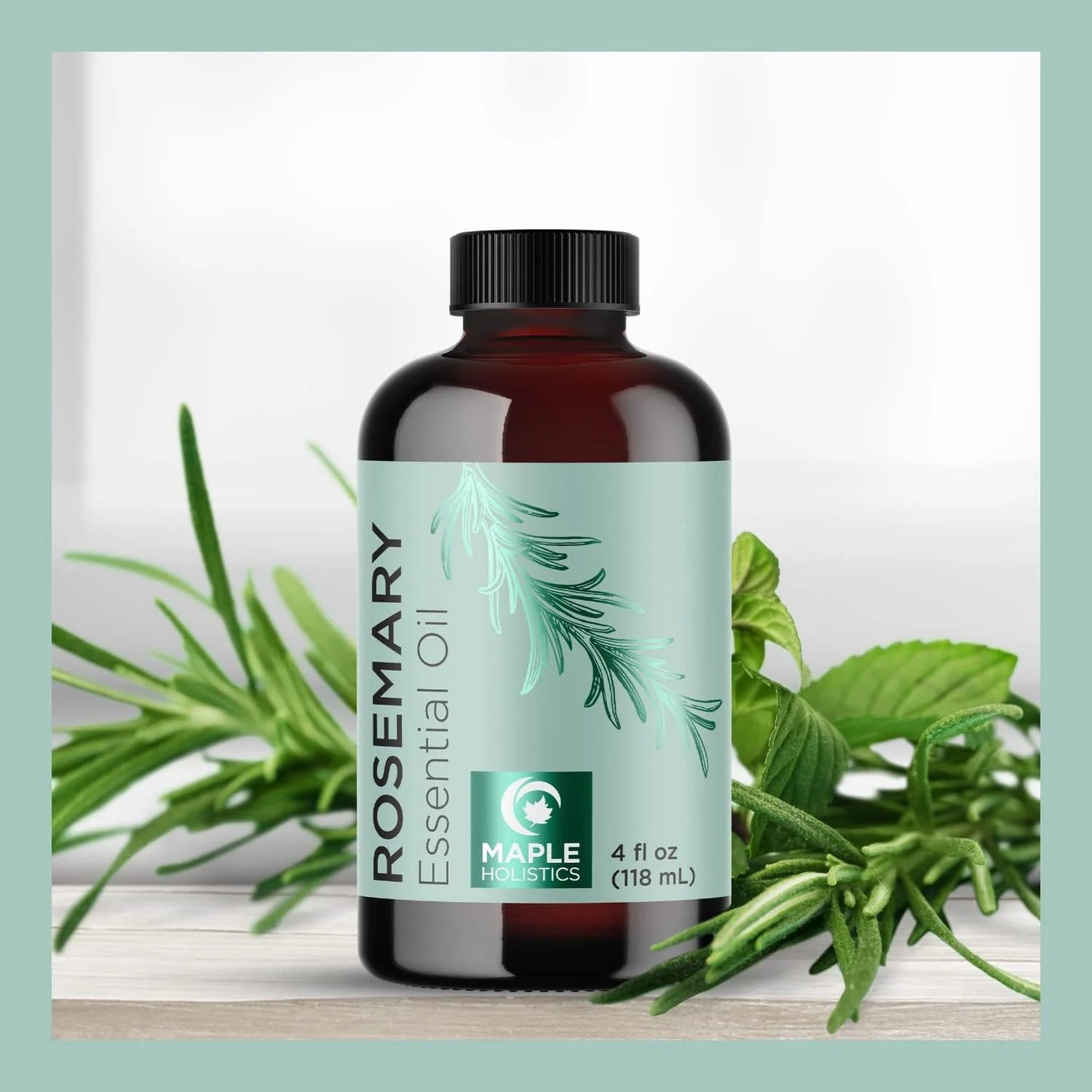 Pure Rosemary Essential Oil with Dropper - Undiluted Rosemary Oil for Hair Skin and Nails and Refreshing Aromatherapy Oil for Diffusers - Rosemary Essential Oil for Cleansing Dry Scalp Care 4Oz