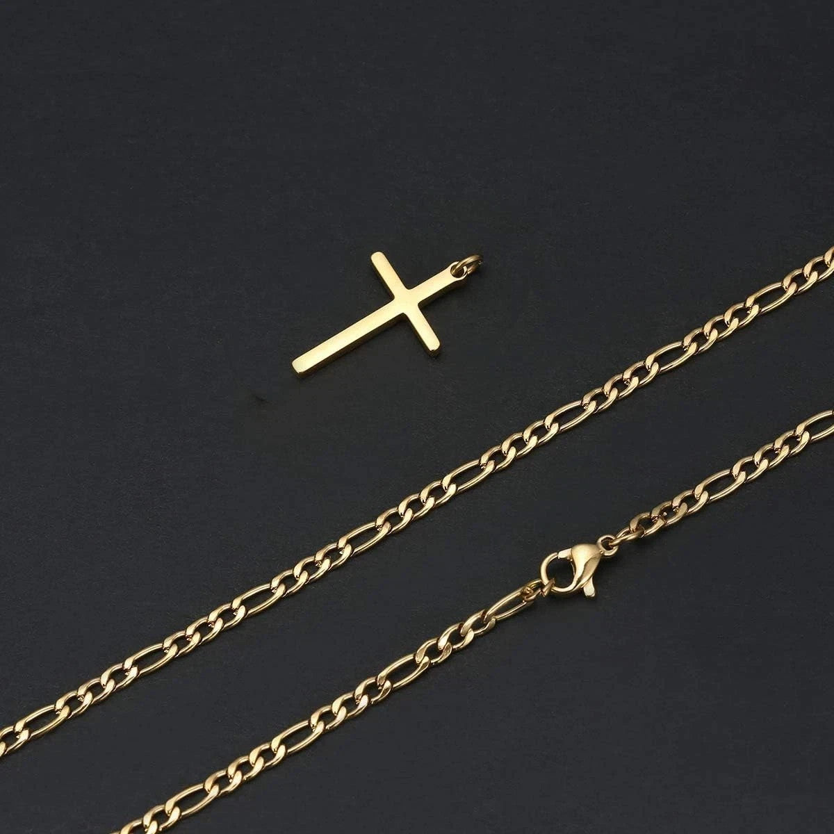 Diamond Cross Necklace for Women – 14K Gold Plated CZ Dainty Pendant Cute Gold