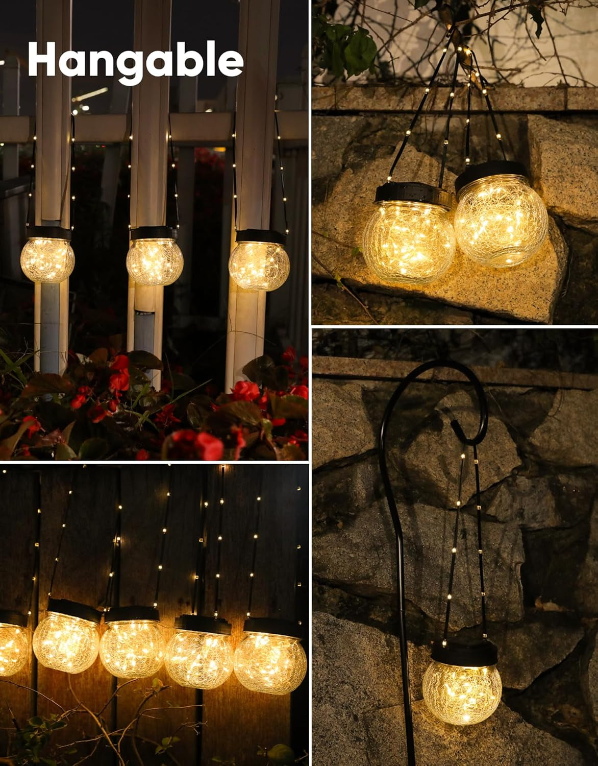Outdoor Waterproof Solar Lanterns 6-Pack for Garden and Holiday Decor
