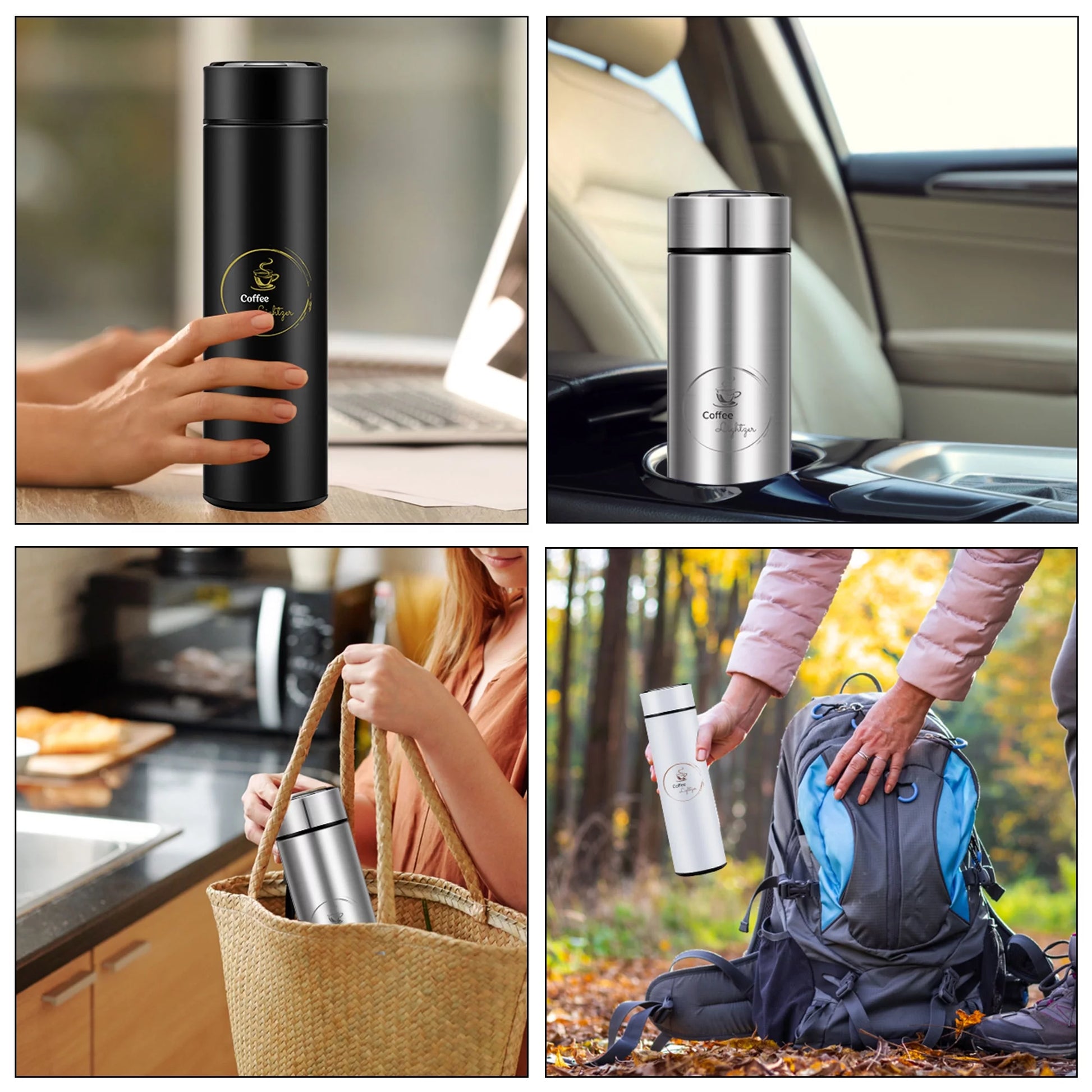 Smart Water Bottle 16.9 Oz with LCD Touch Screen Temperature Display Double Wall Vacuum Stainless Steel