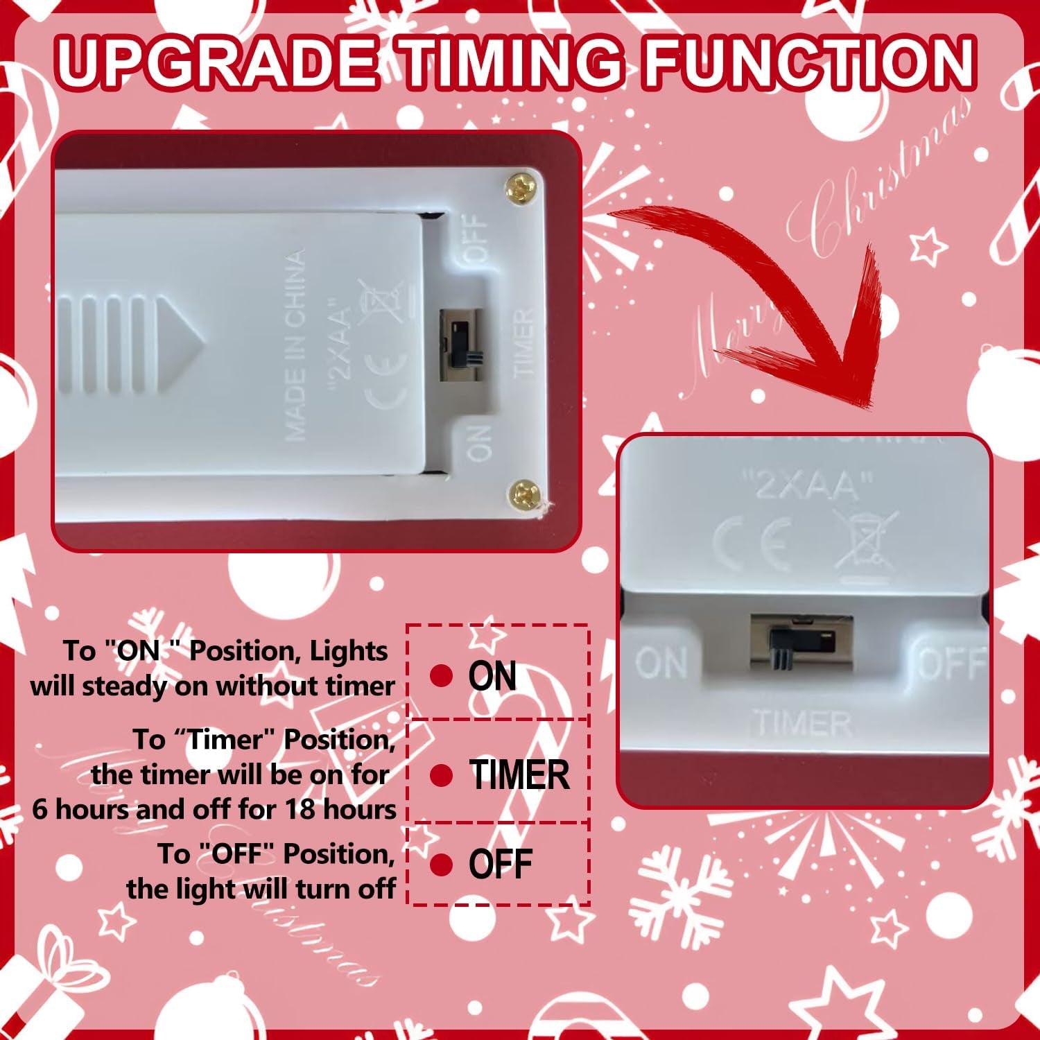 LED Wooden Snow Scene Christmas Village with Timer Rustic Holiday Decor