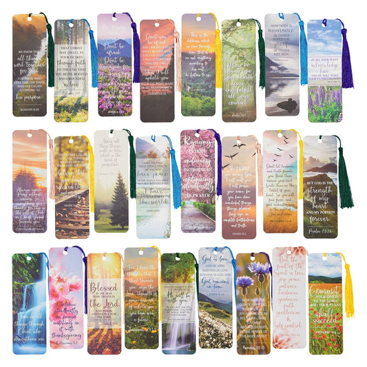 100 Pack Christian Bookmarks with Scriptures, Bible Verse Book Markers, 6 X 2 In