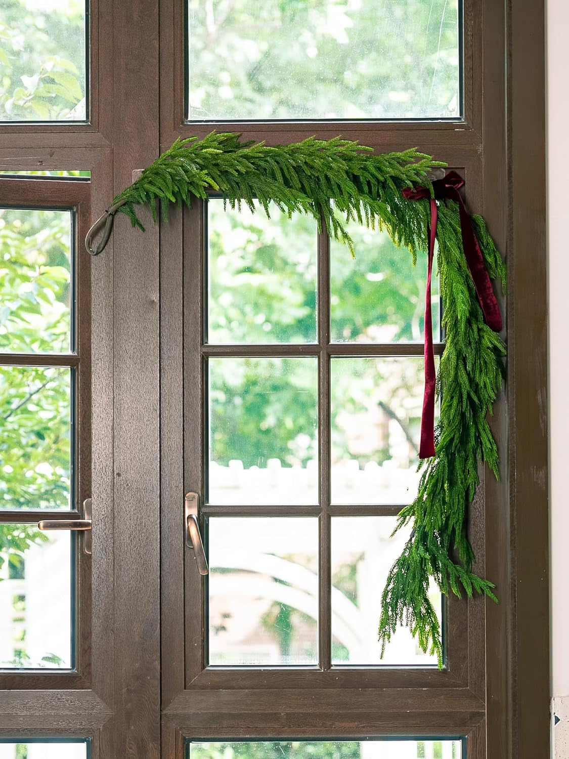 72" Norfolk Pine & Faux Cedar Garland for Indoor/Outdoor Holiday Decor