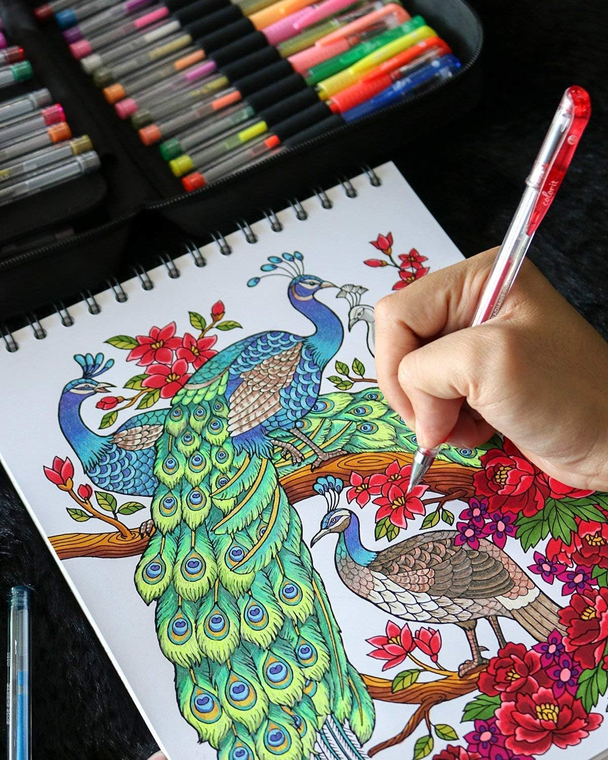 Colorit Glitter Gel Pens for Adult Coloring – 96 Pack with 48 Premium Glitter Ge