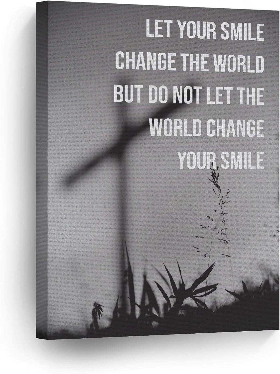 Let Your Smile Change the World Scripture Canvas Print Scripture Wall Decor Lord God Bible Jesus Christ Pray Cross Religious Living Room Bedroom Christian Gift Home Decor - 12X8