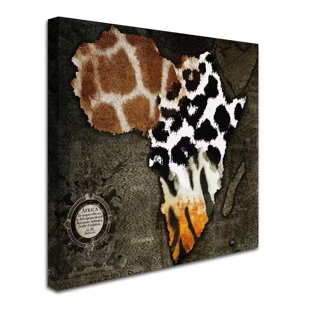 18 In. X 18 In. "Animal Map of Africa" by Color Bakery Printed Canvas Wall Art