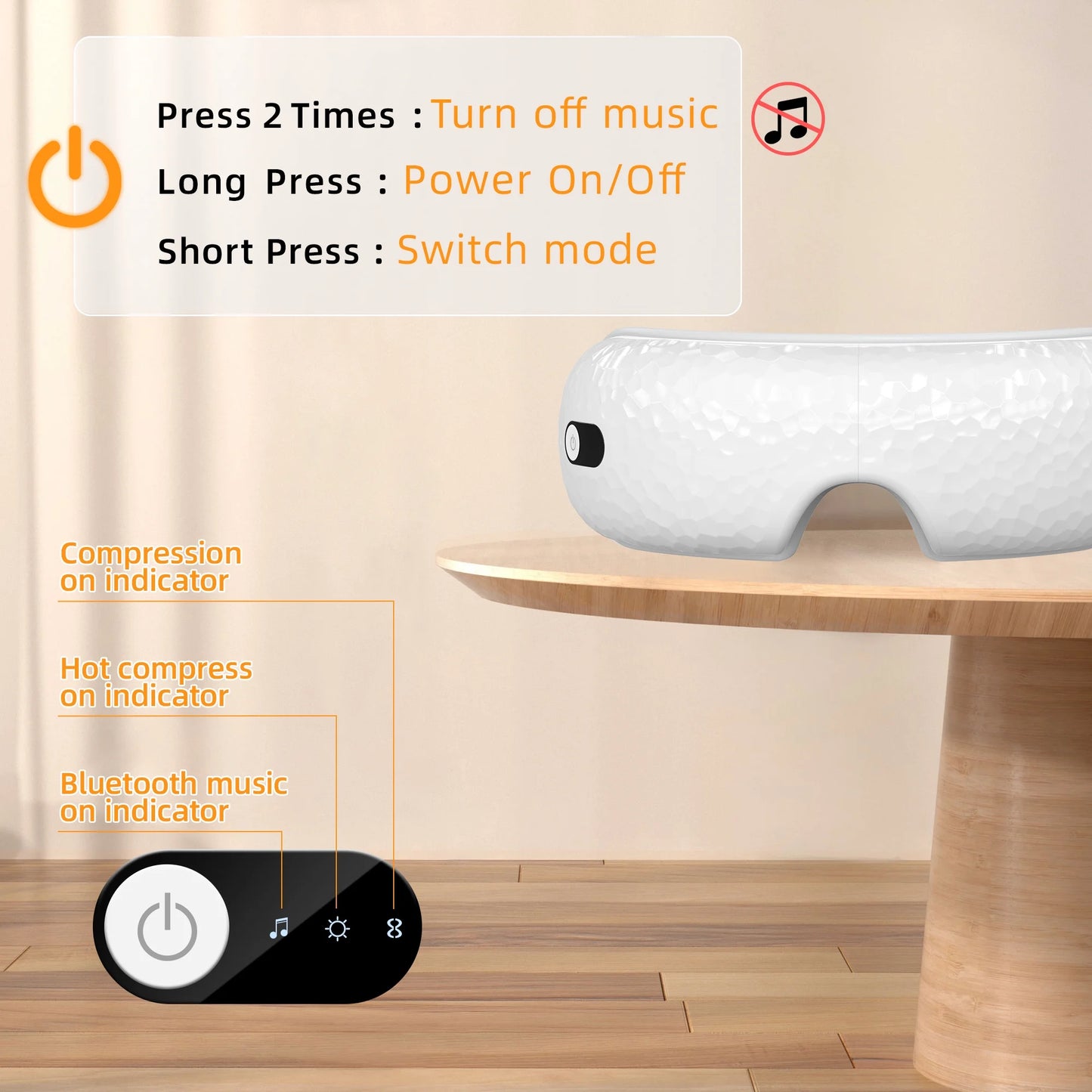 Eye Massager with Heat, Heated Eye Mask with Bluetooth Music, Heated Face Massager for Eyes Strain Relief Improve Sleep, Birthday Gifts for Women Men