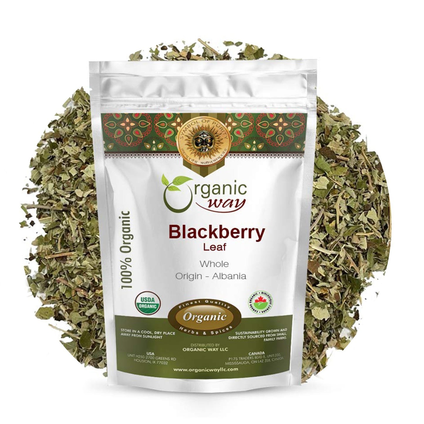 Organic Way Blackberry Leaf Whole - Herbal Tea | Kosher & USDA Certified