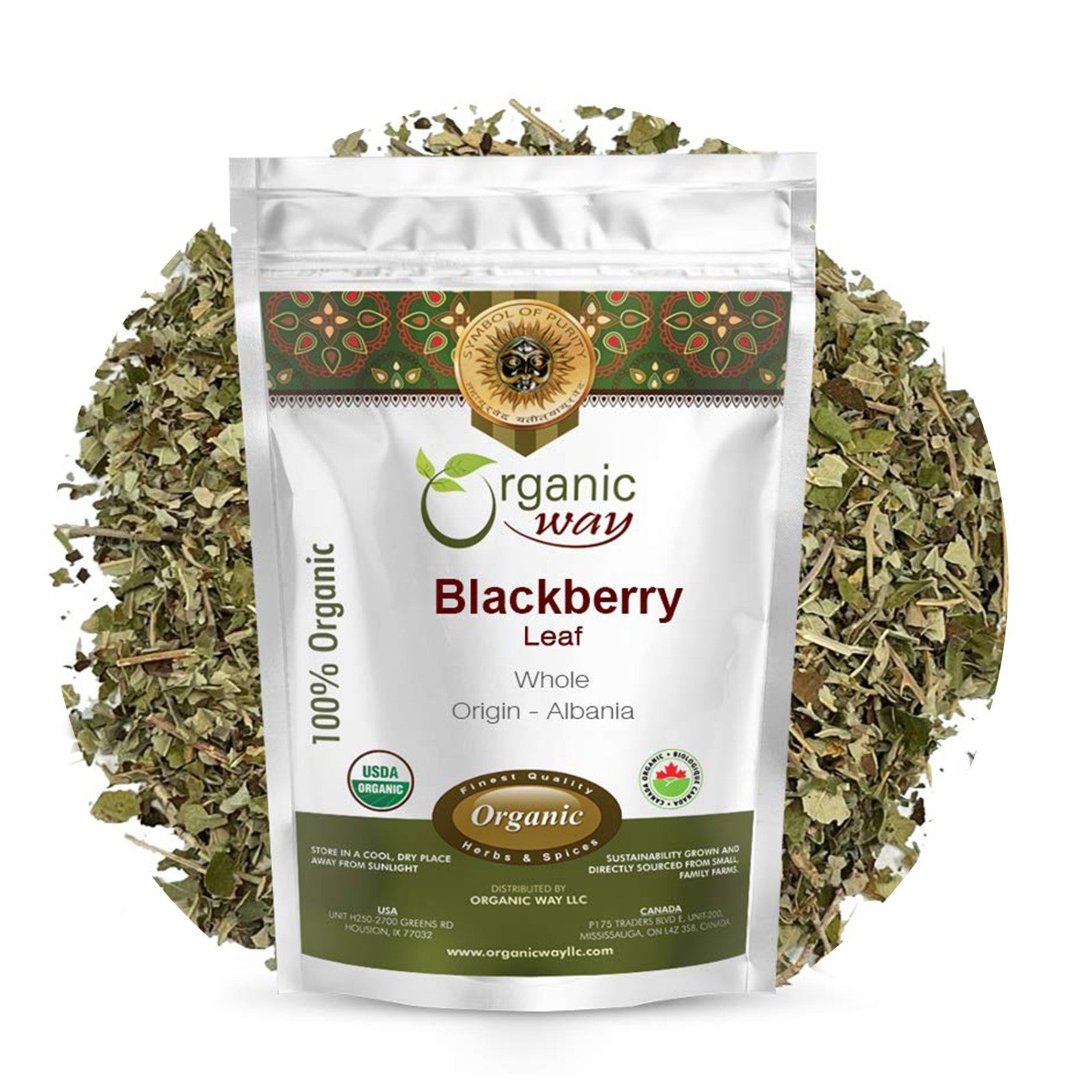 Organic Way Blackberry Leaf Whole - Herbal Tea | Kosher & USDA Certified