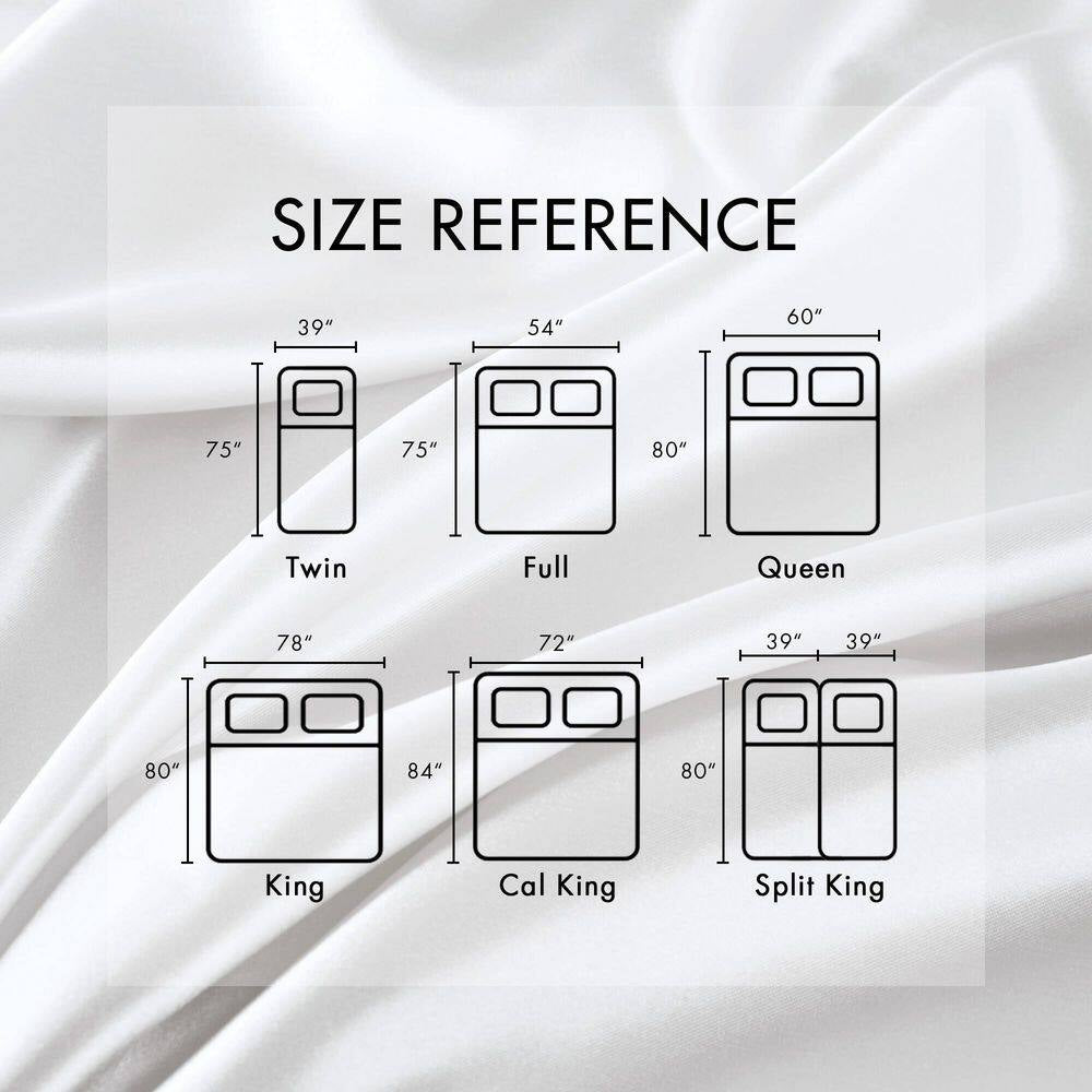 Satin 6-Piece White Solid Polyester California King Luxury Sheet Set