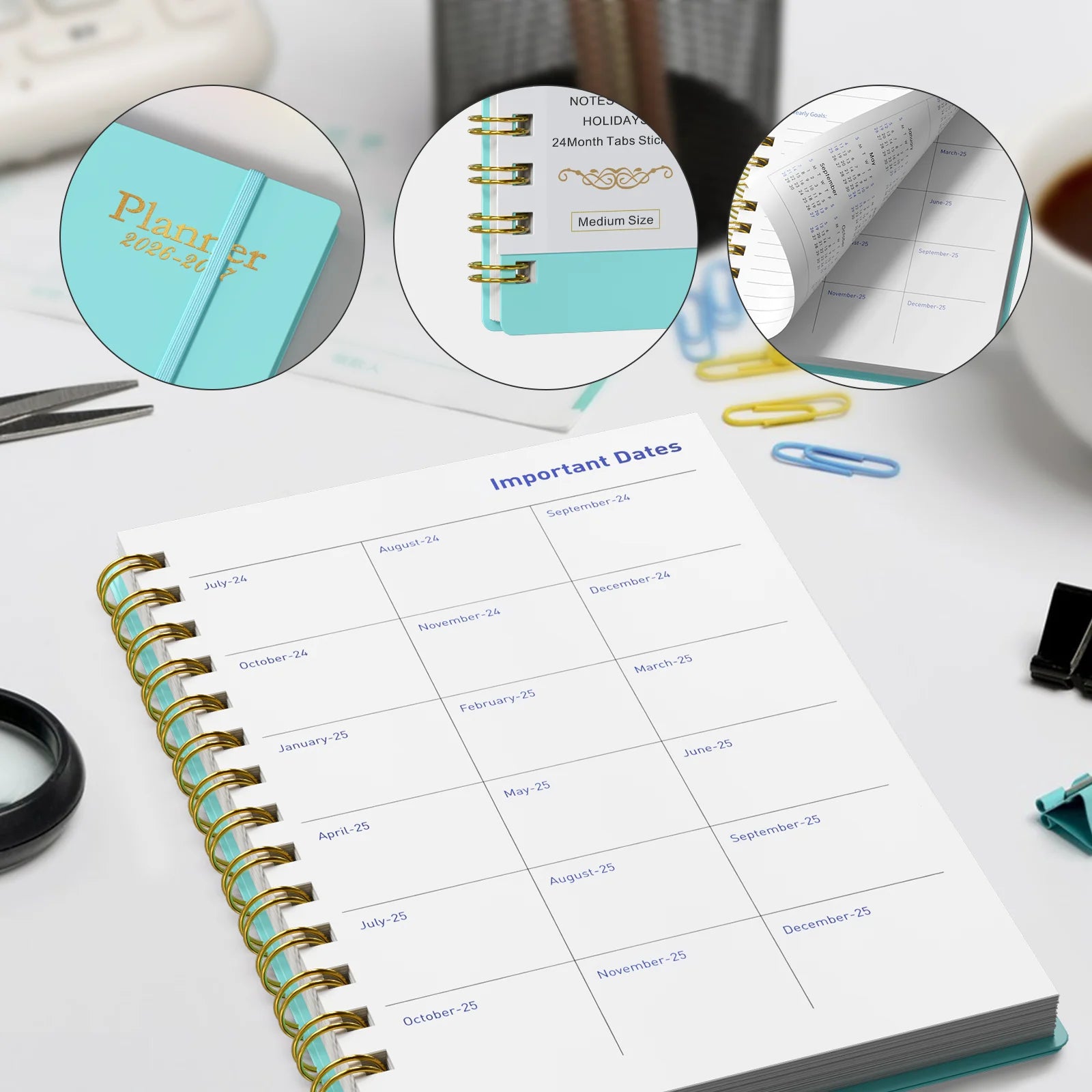 2026-2027 Planner - Academic Weekly & Monthly Planner 2026-2027 with Monthly Tabs, 5.6" X 8.2", Jan. 2026 - Jun. 2027, Flexible Cover, Wirebound Month Label