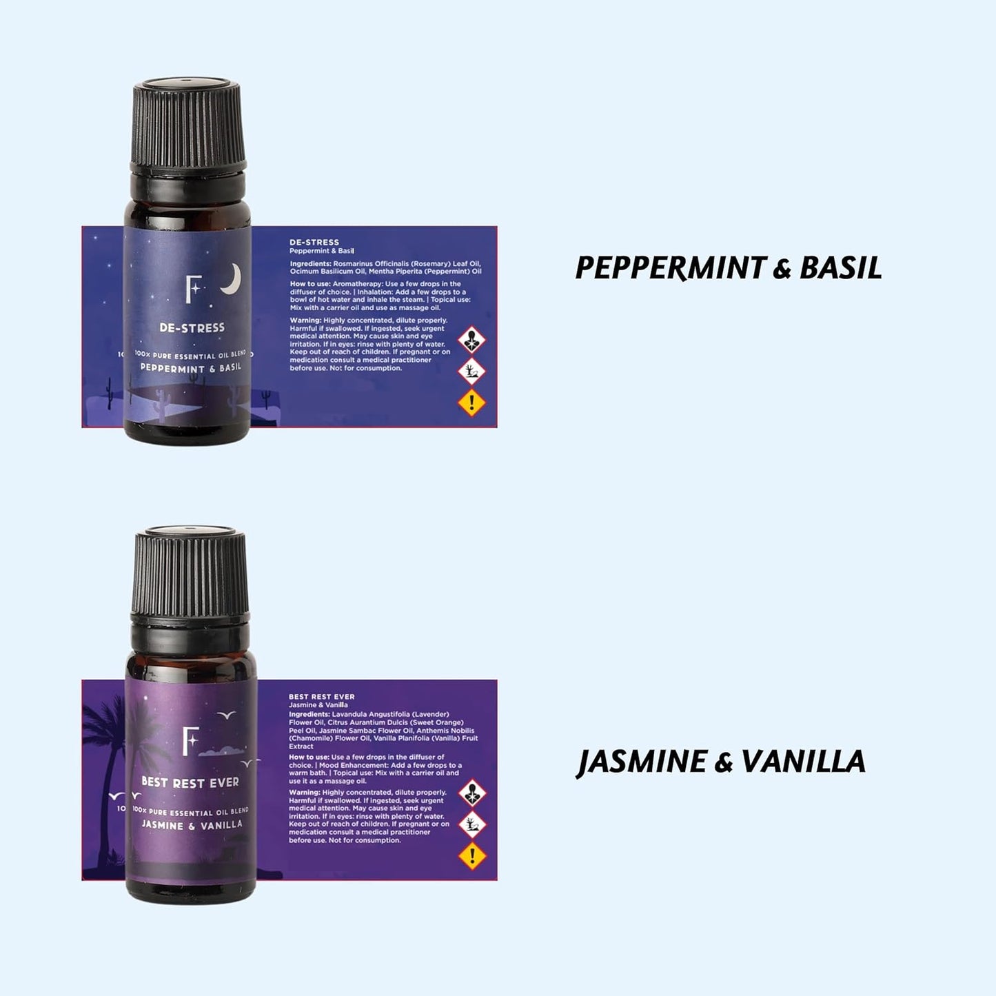 Sleep Essential Oils Set | Set of 6 Pure Essential Oils for Diffusers for Home | Essential Oil Blend or Oil Diffuser Essential Oils | Lavender, Rosemary & Peppermint