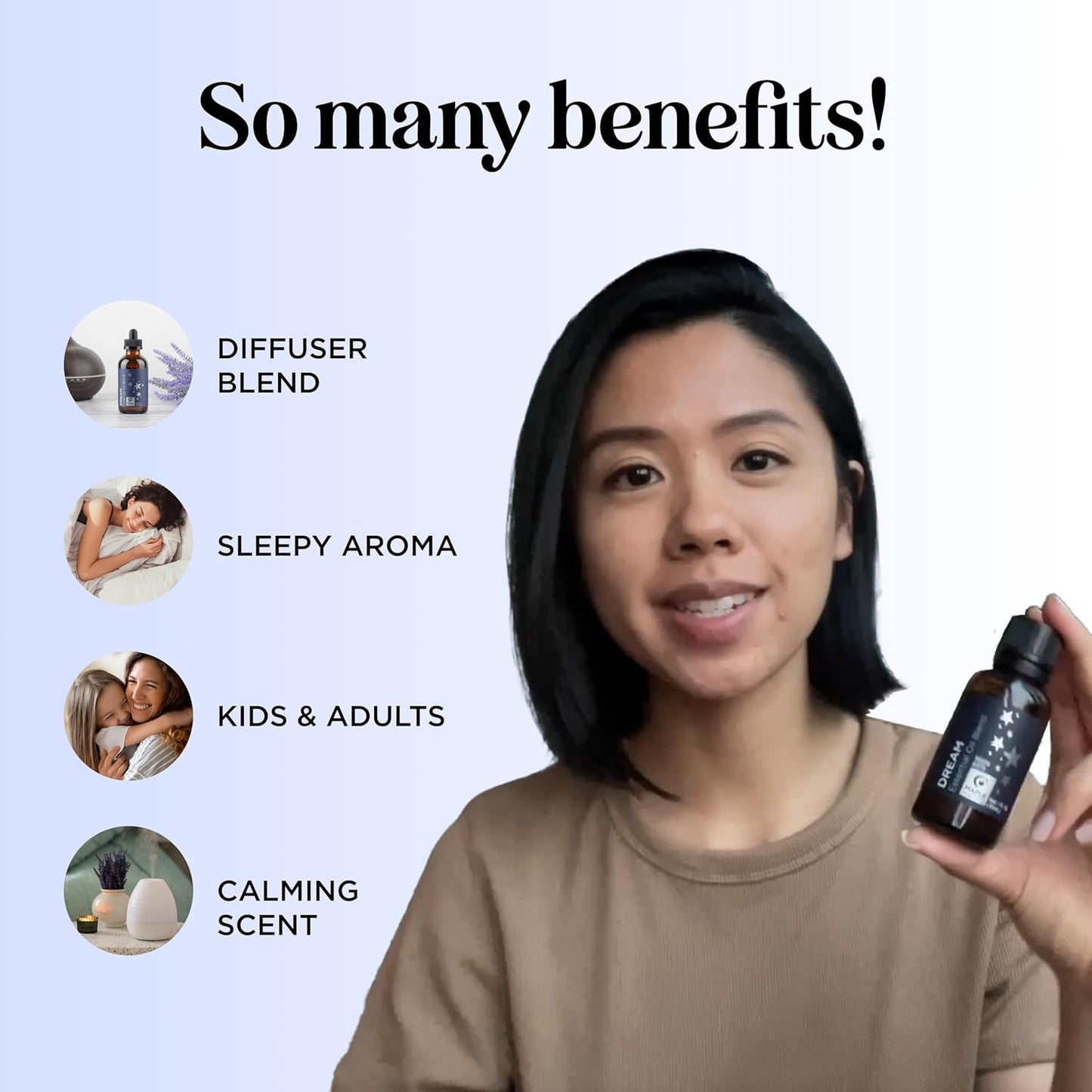 Sleep Essential Oil Blend for Diffuser - Dream Essential Oils for Diffusers Aromatherapy and Relaxation with Clary Sage Ylang-Ylang Roman Chamomile and Lavender for Sleep Time Support (1 Fl Oz)